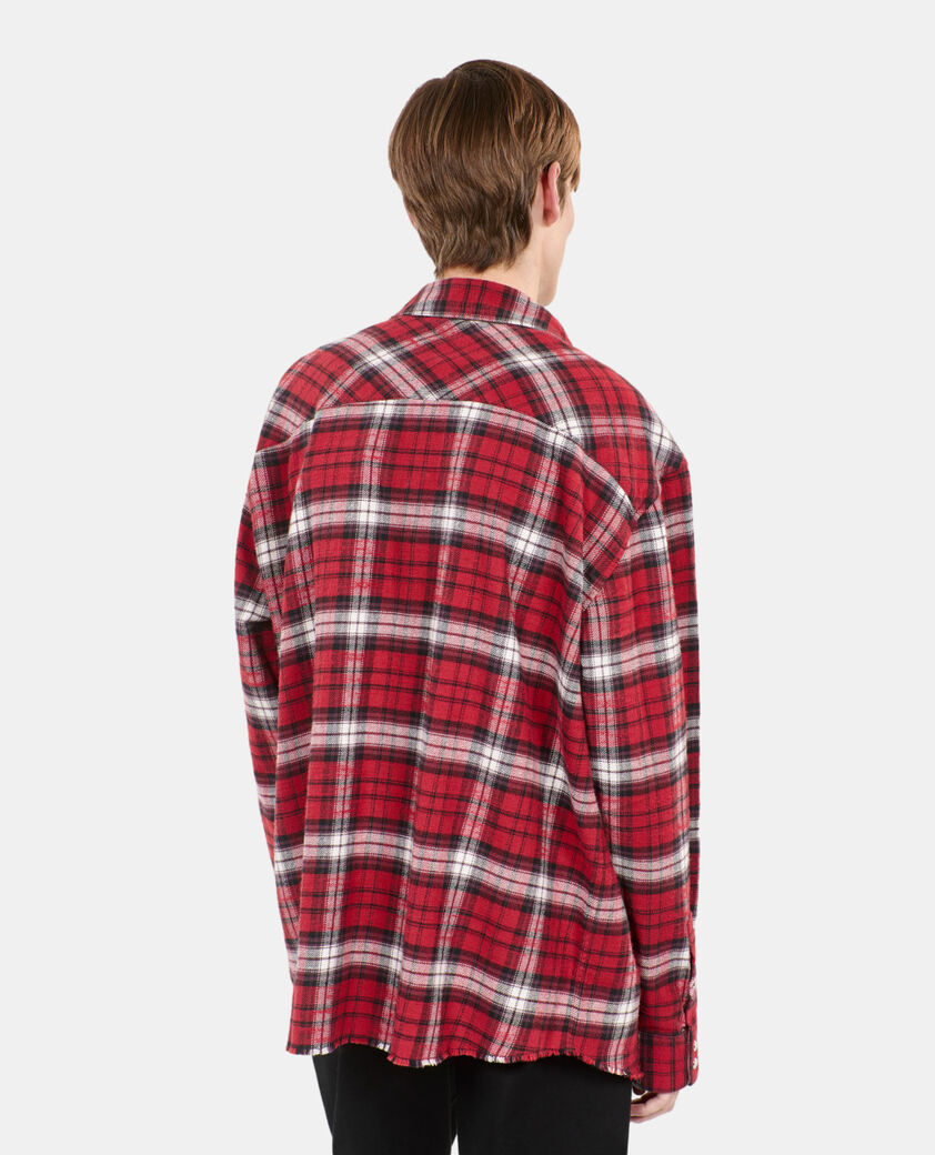 The Kooples MEN BLACK-RED-WHITE red and white checked overshirt
