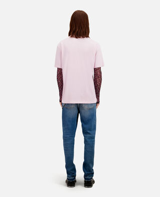 The Kooples H PALE PINK men's pink t-shirt with logo
