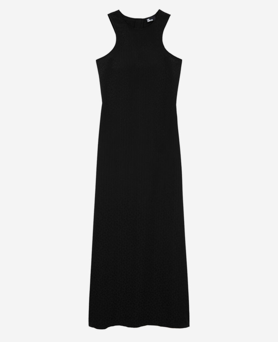 long black leopard print dress