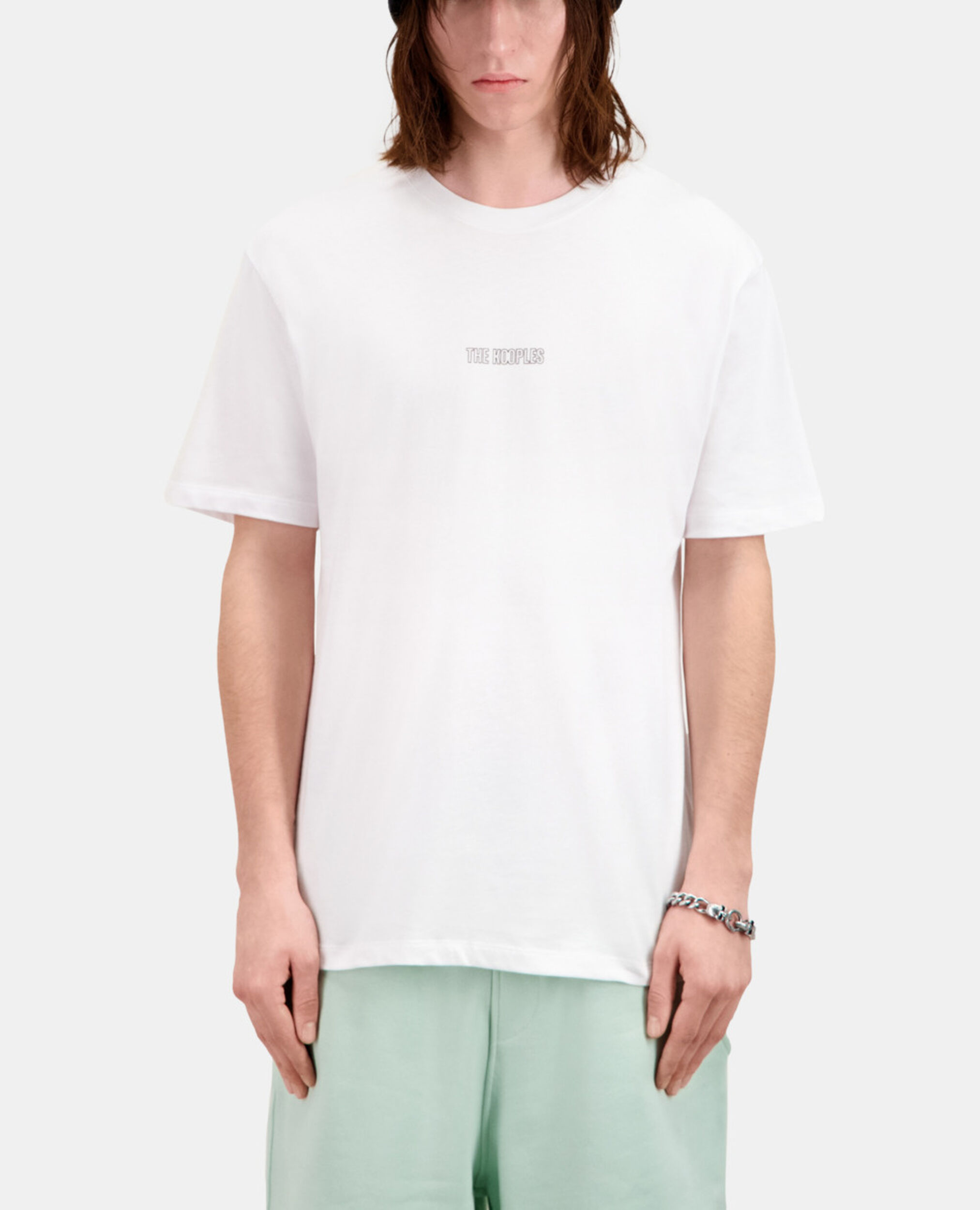 Men's white t-shirt with logo, WHITE, hi-res image number null