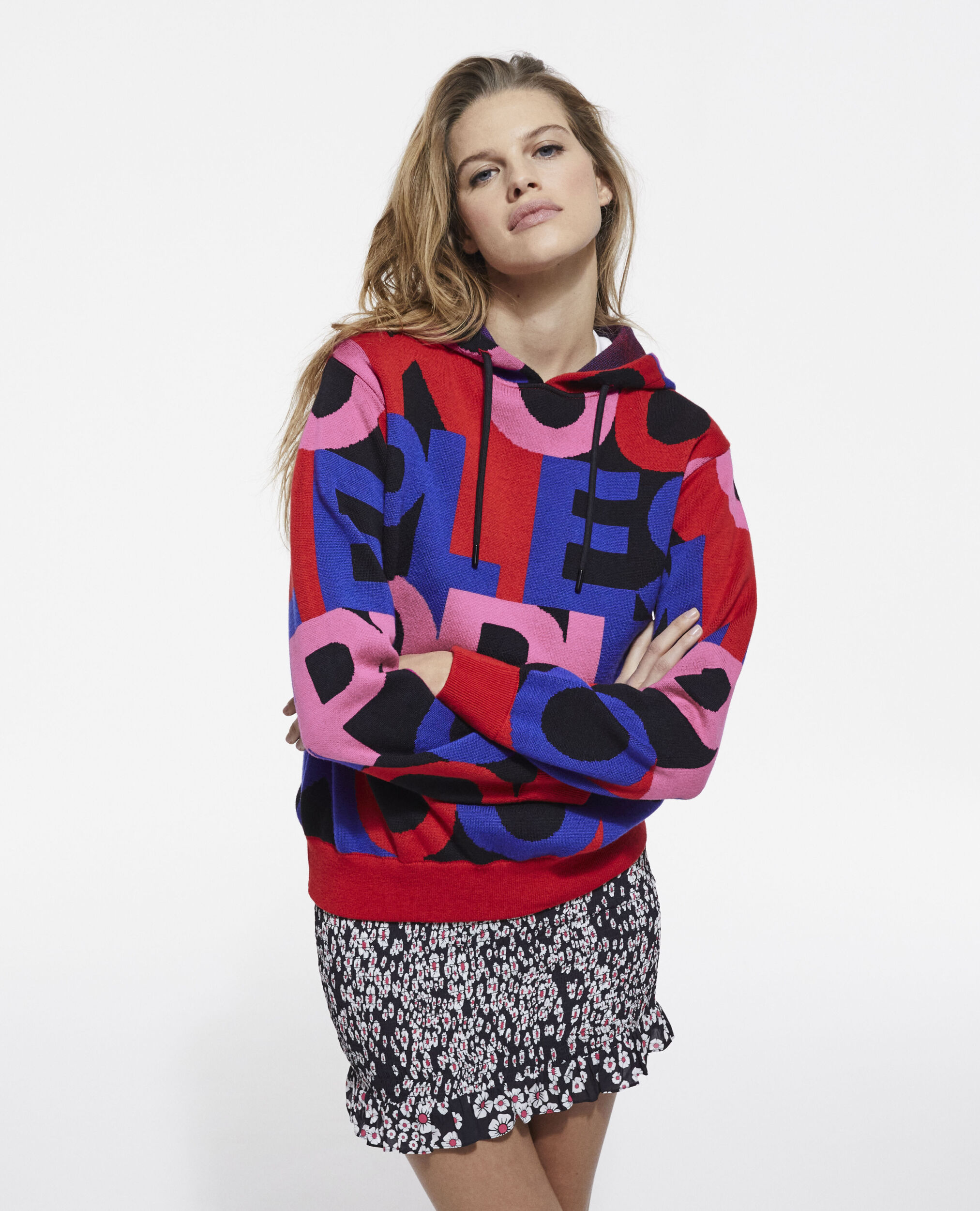 Pull mérinos logo The Kooples multicolore, MULTICOLOR, hi-res image number null