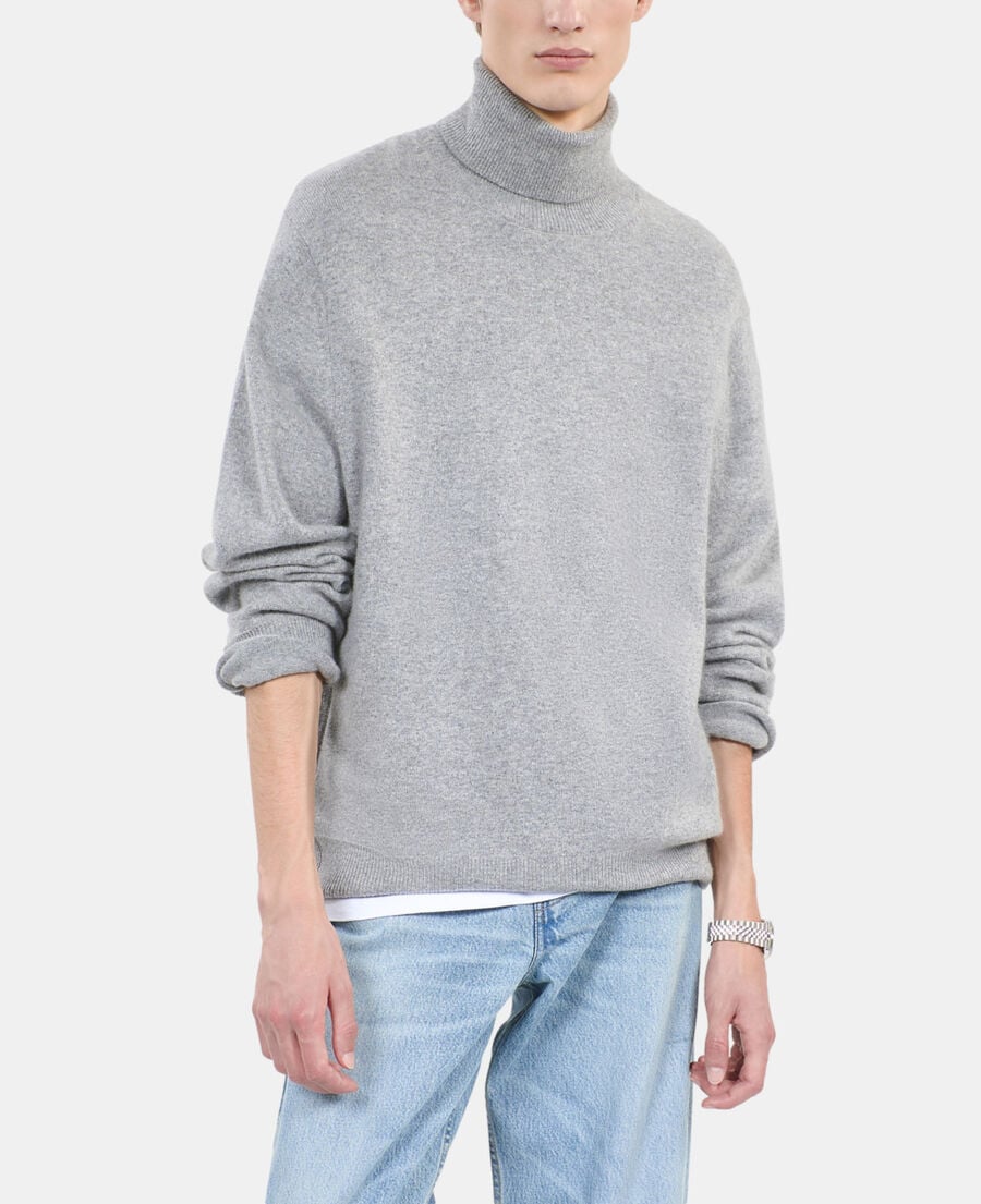 The Kooples HOMME MIDDLE GREY MEL pull en cachemire gris