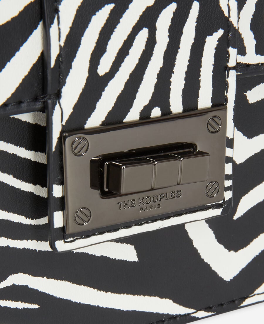 The Kooples WOMEN BLACK / WHITE medium emily zebra-print clutch bag