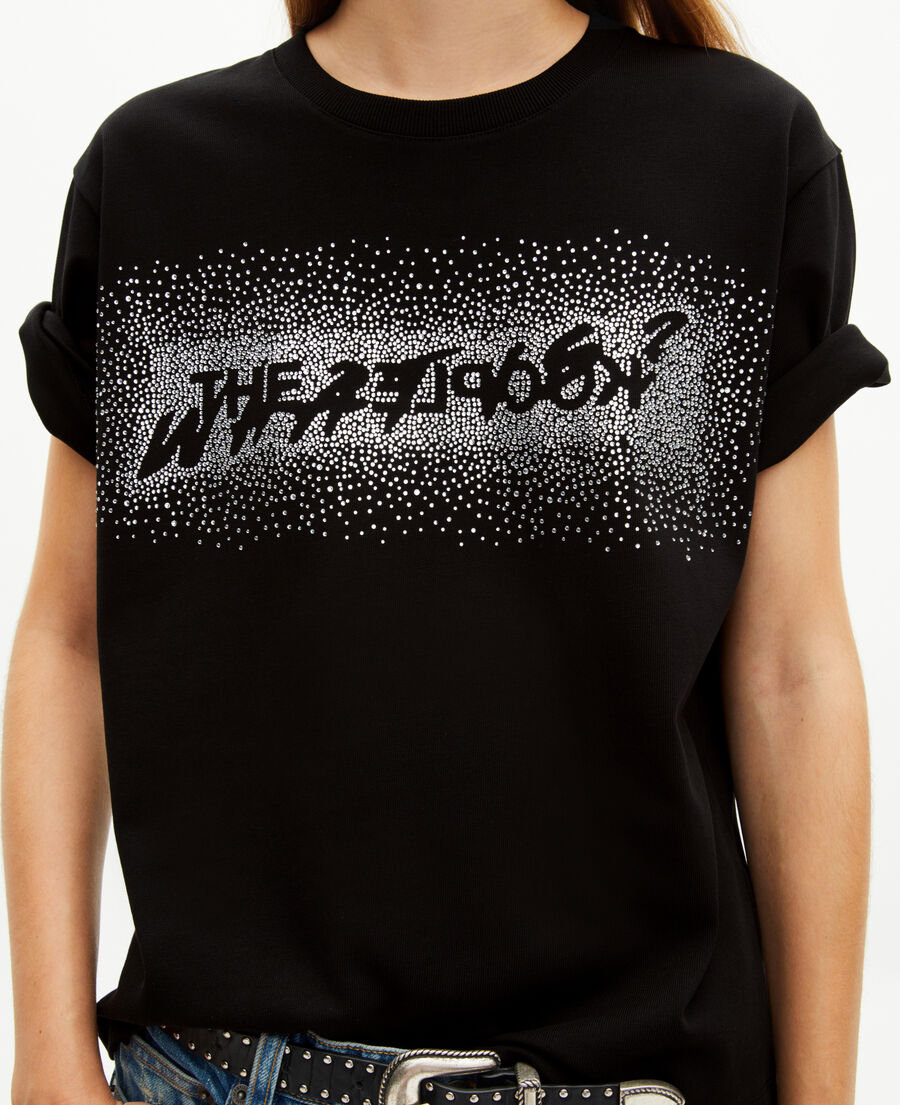 The Kooples FEMME BLACK t-shirt what is à strass noir