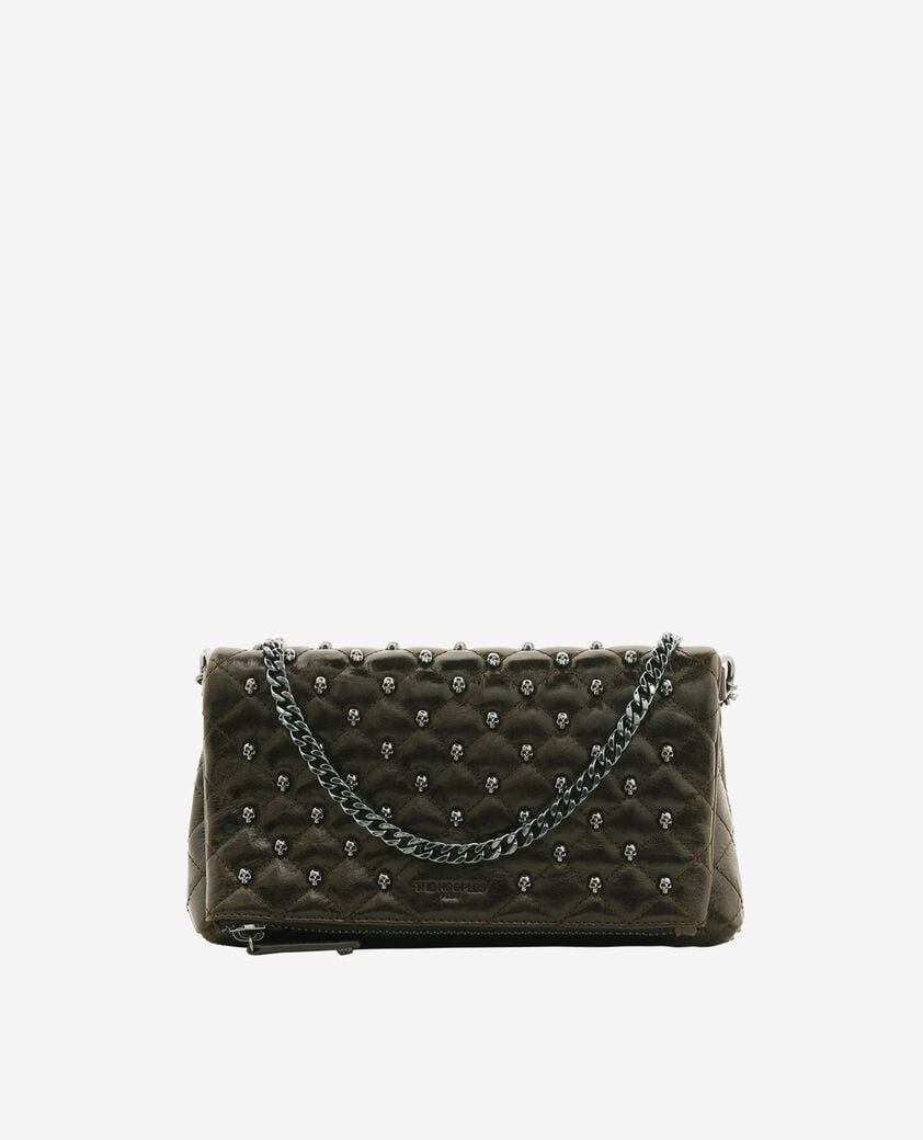 The Kooples F OLIVE heritage small green leather pouch