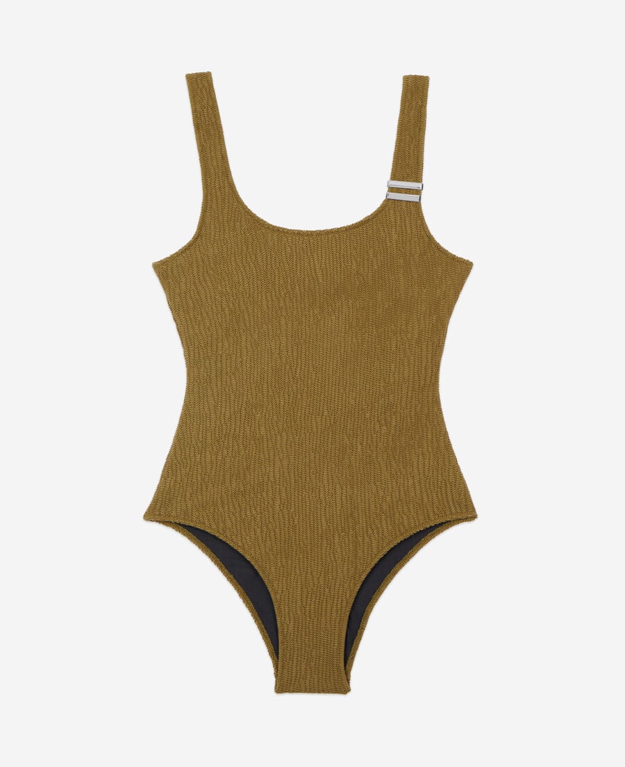 The Kooples WOMEN KAKI the kooples x luz one-piece swimsuit with khaki straps