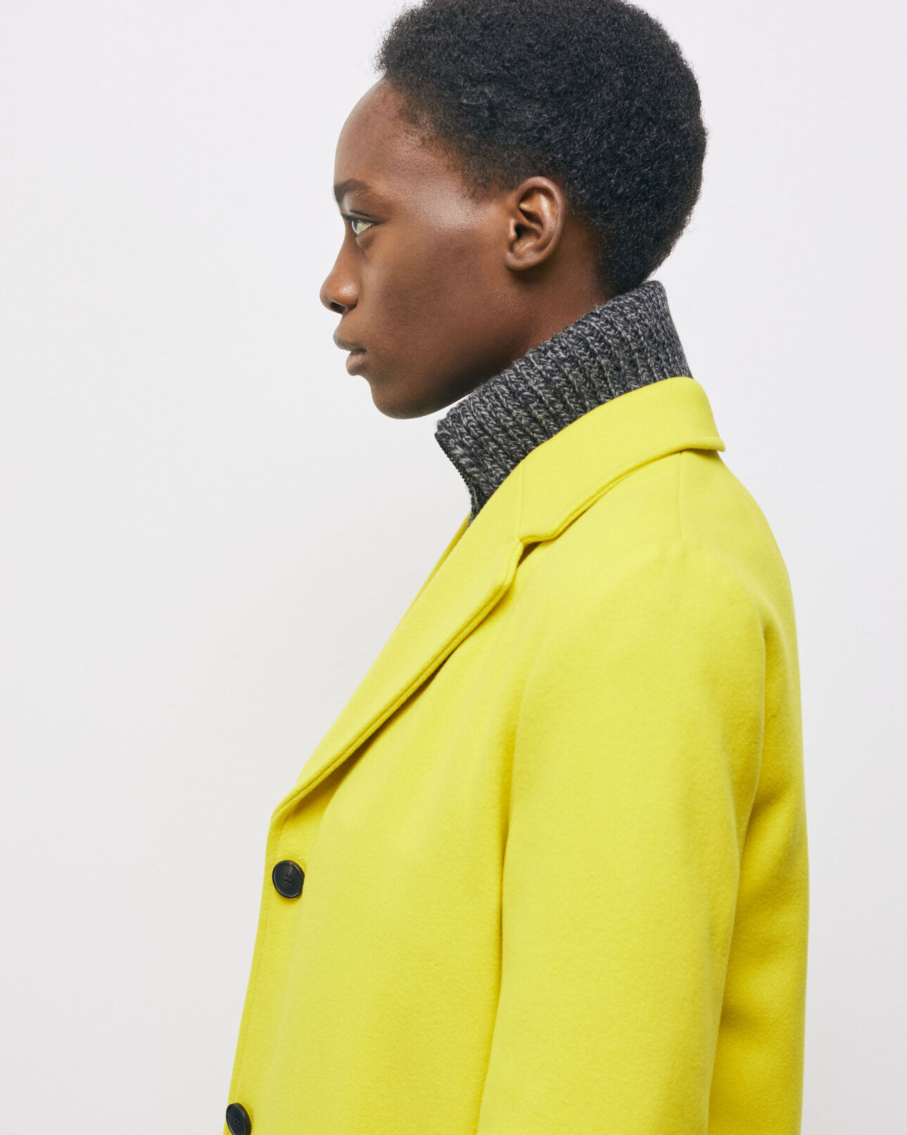 The Kooples FEMME YELLOW manteau en laine jaune