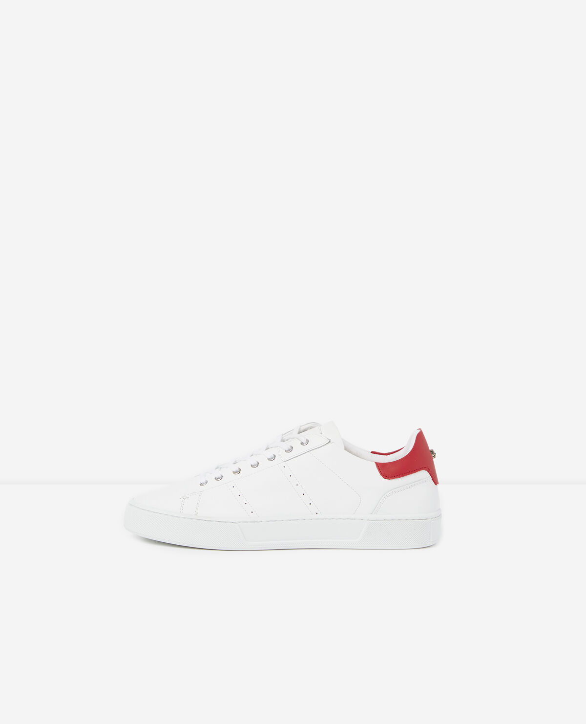 Red and white store shoes