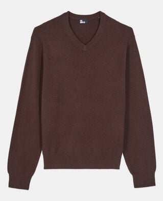 The Kooples HOMME BROWN pull en cachemire marron