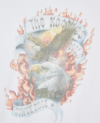 The Kooples H ECRU ecru eagles on fire black serigraphy t-shirt