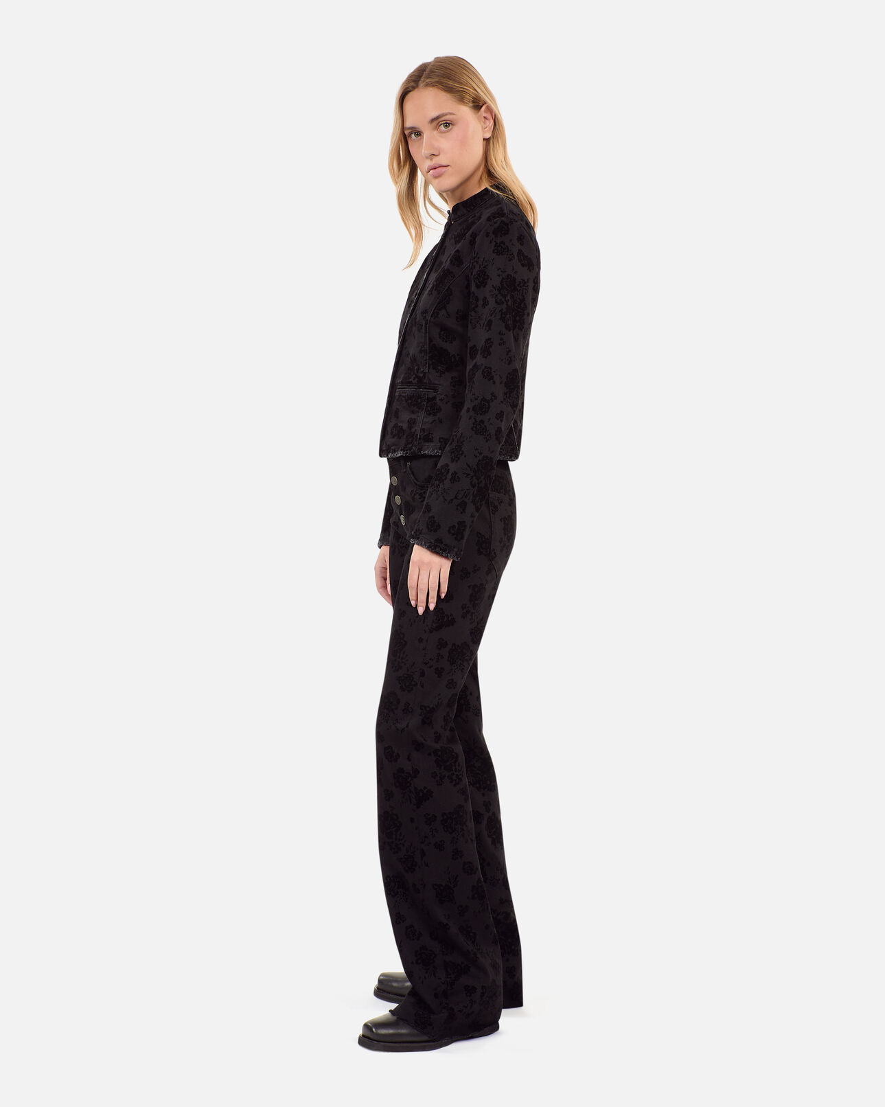 The Kooples WOMEN BLACK black denim jacket