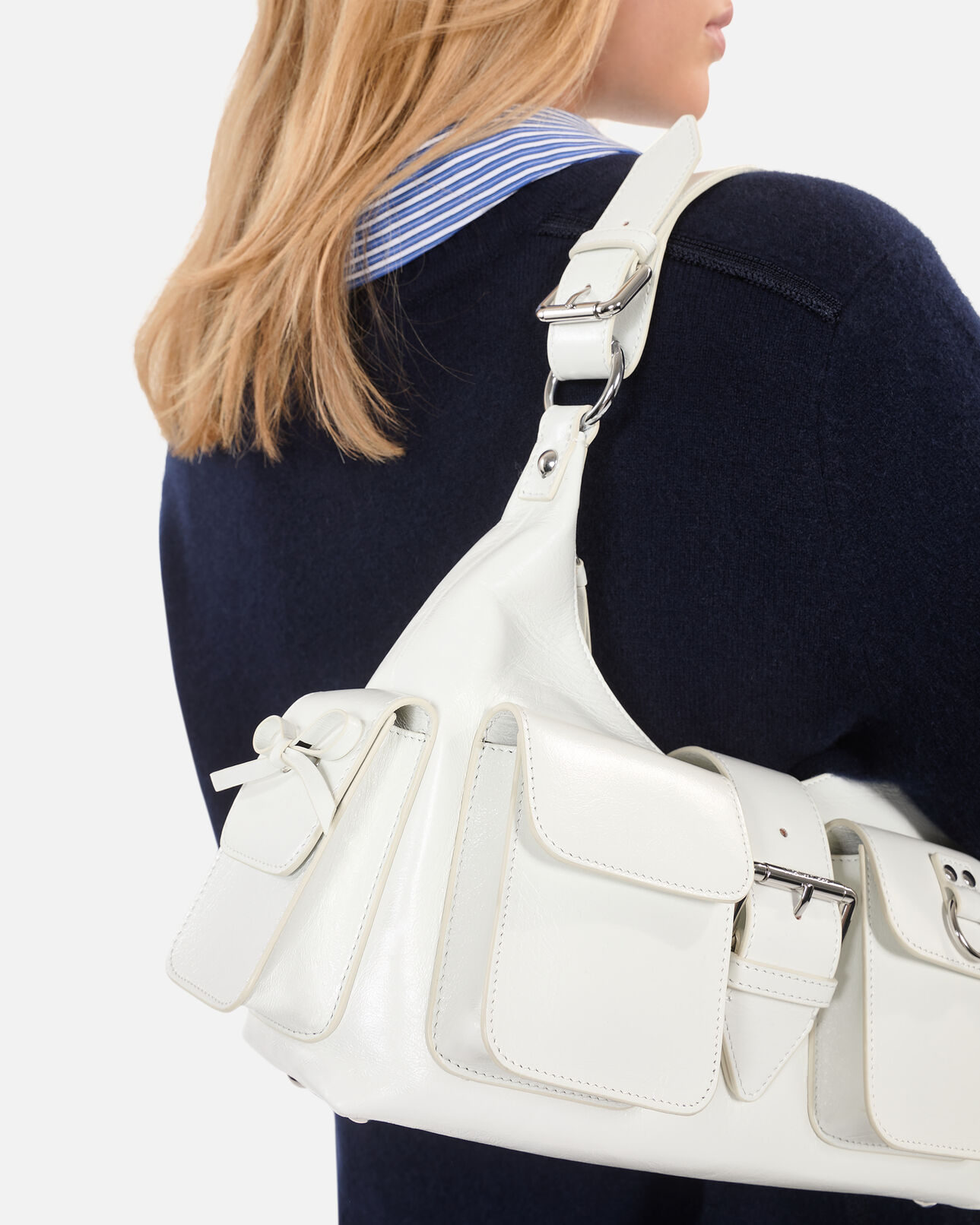 The Kooples WOMEN WHITE white vintage treatment leather amelia bag