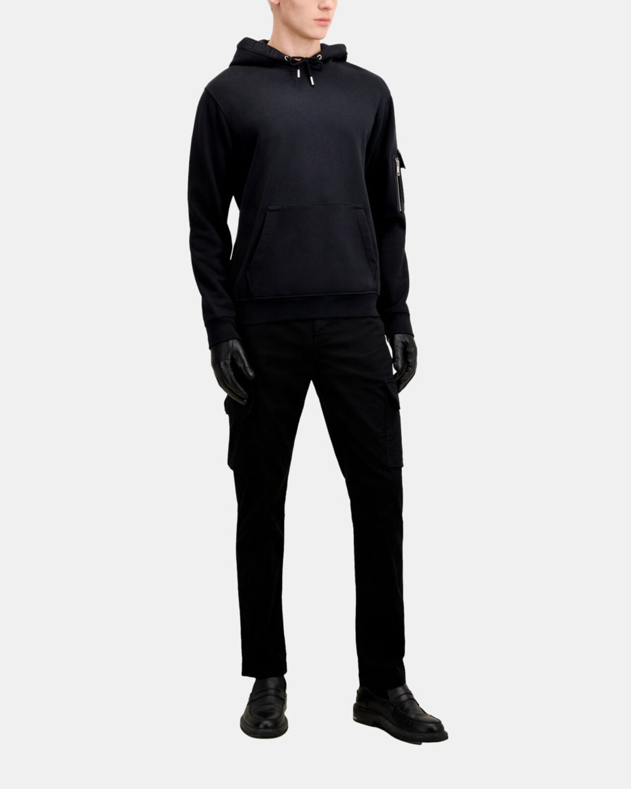 The Kooples MEN BLACK men's black hoodie with logo