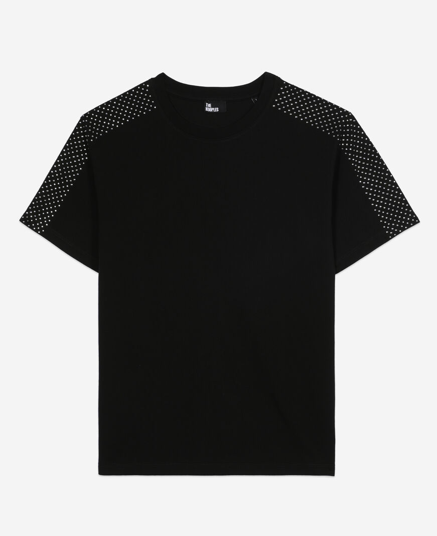 The Kooples MUJER BLACK camiseta mujer negra estrás