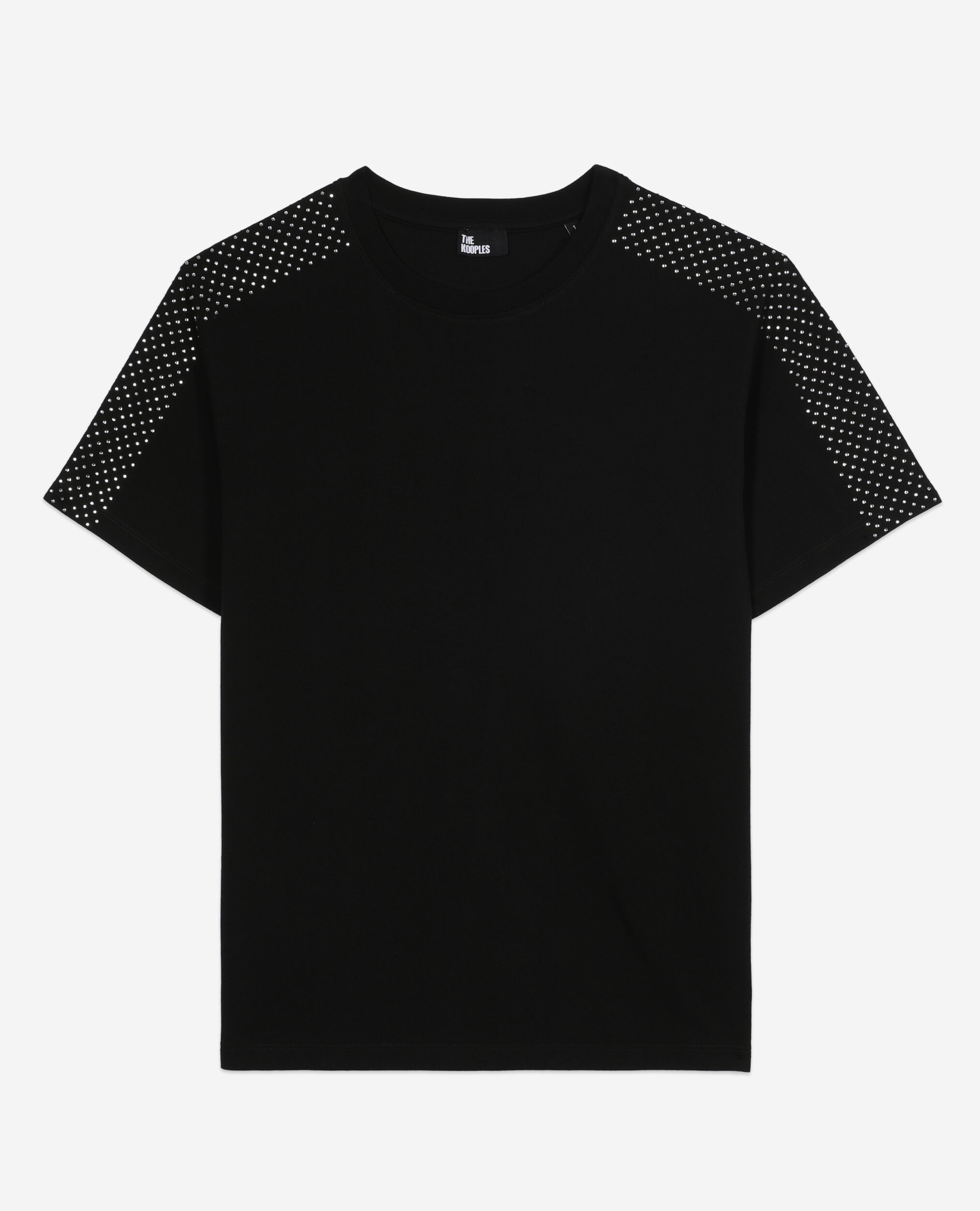 Camiseta mujer negra estrás, BLACK, hi-res image number null