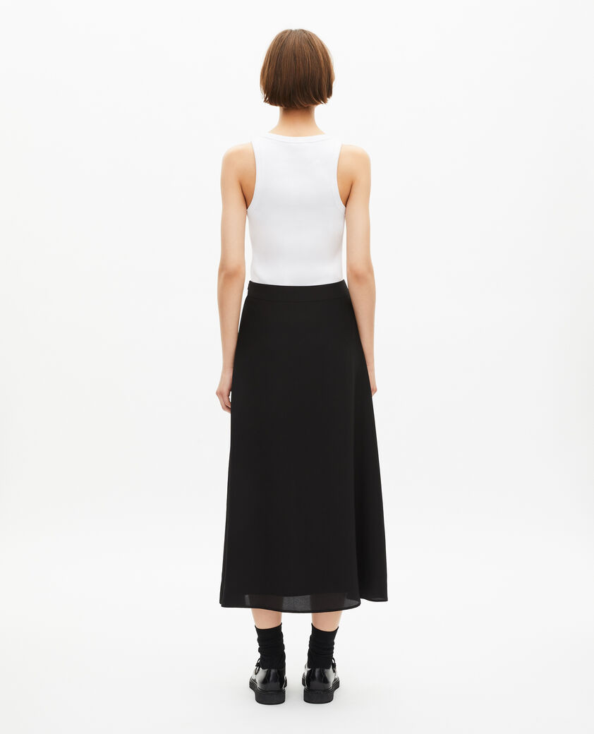 The Kooples WOMEN BLACK long skirt in black silk