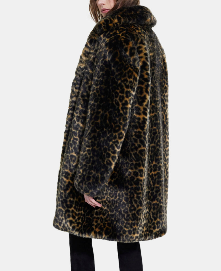 abrigo pelo sintético leopardo