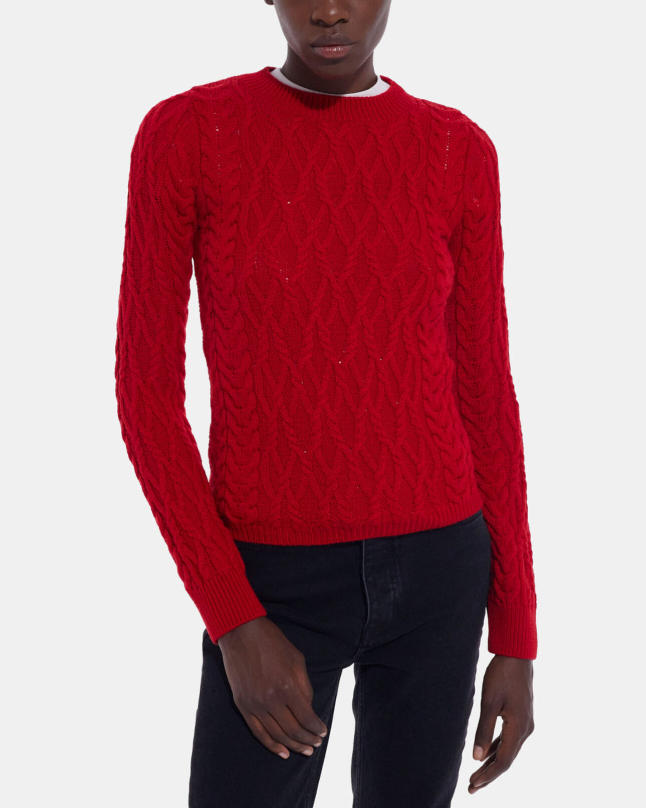 The Kooples FEMME TANGO RED pull en laine rouge