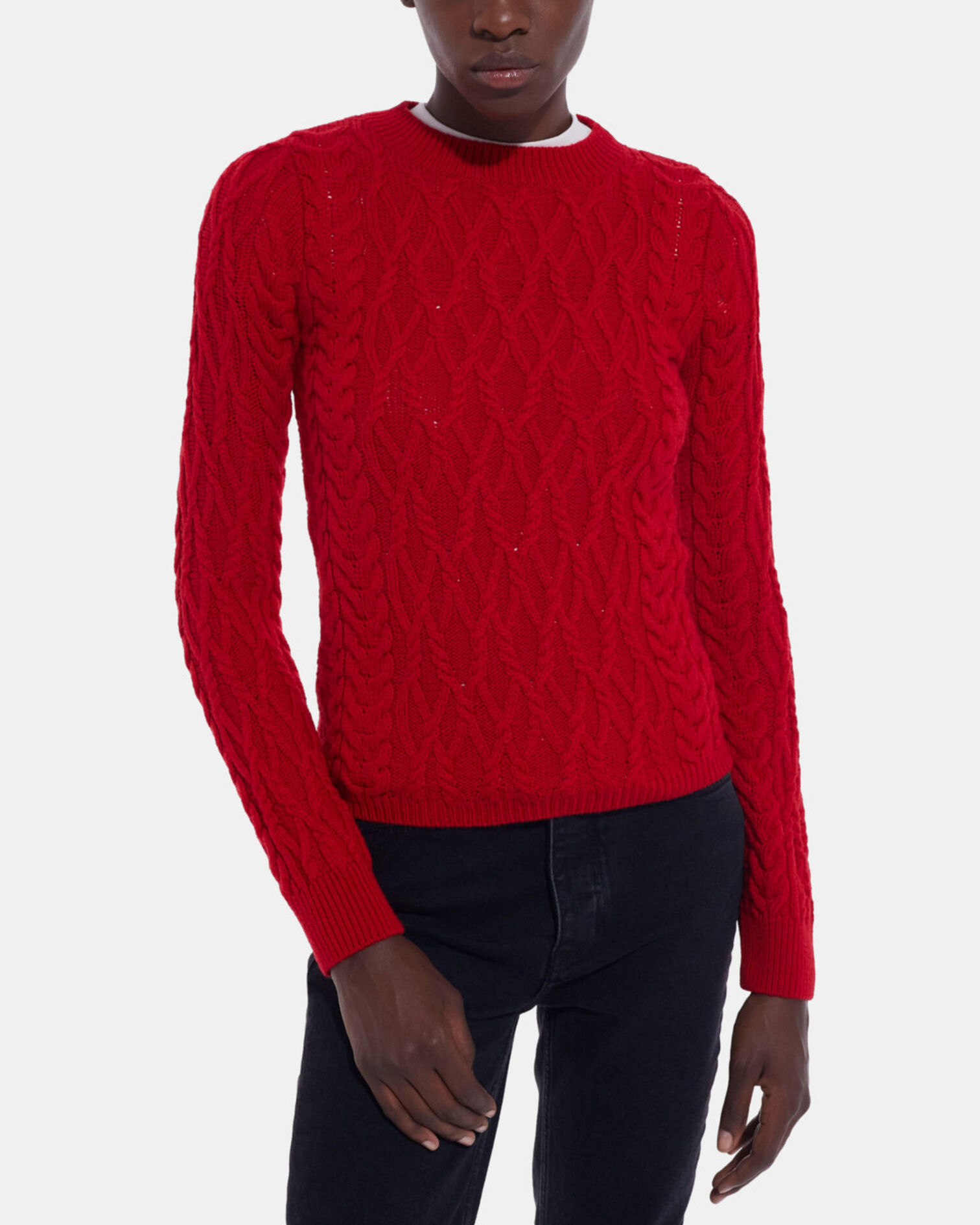 Pull en laine rouge, TANGO RED, hi-res image number null