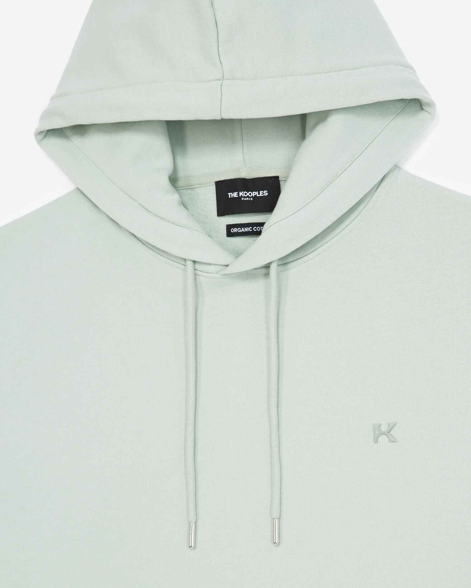 Hooded mint green sweatshirt with rubber logo, FROSTY GREEN, hi-res image number null