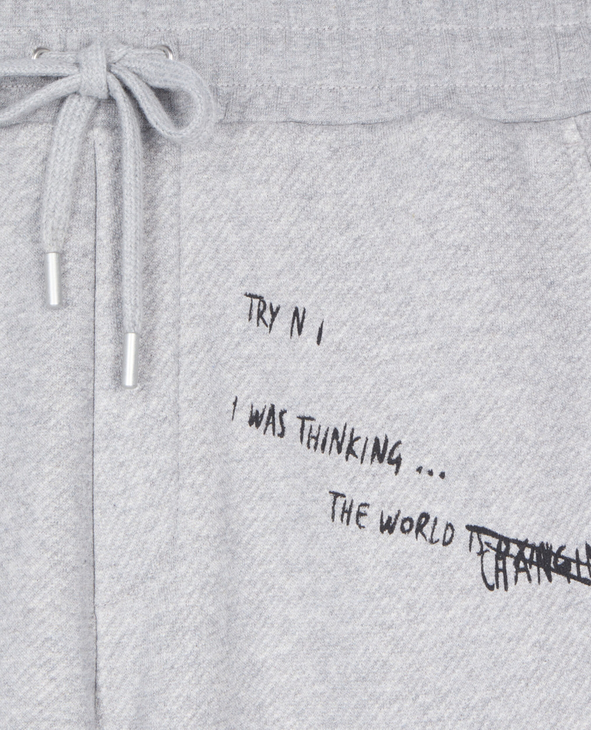 Handwritten serigraphy tracksuit trousers, STONE GREY, hi-res image number null