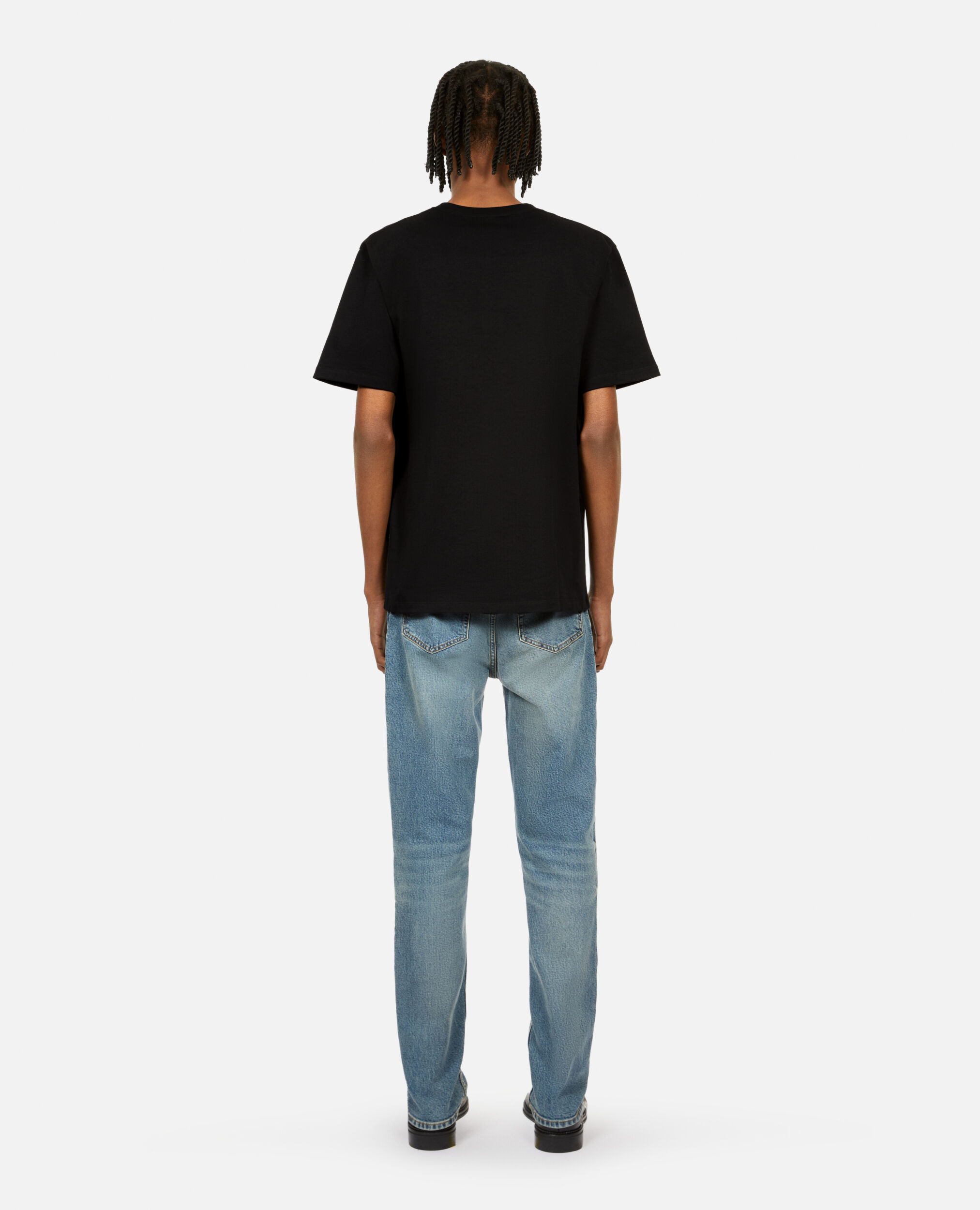 Schwarzes T-Shirt mit Reißverschlusstasche, BLACK, hi-res image number null