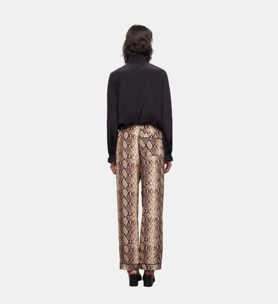 Snakeskin print pants The Kooples US