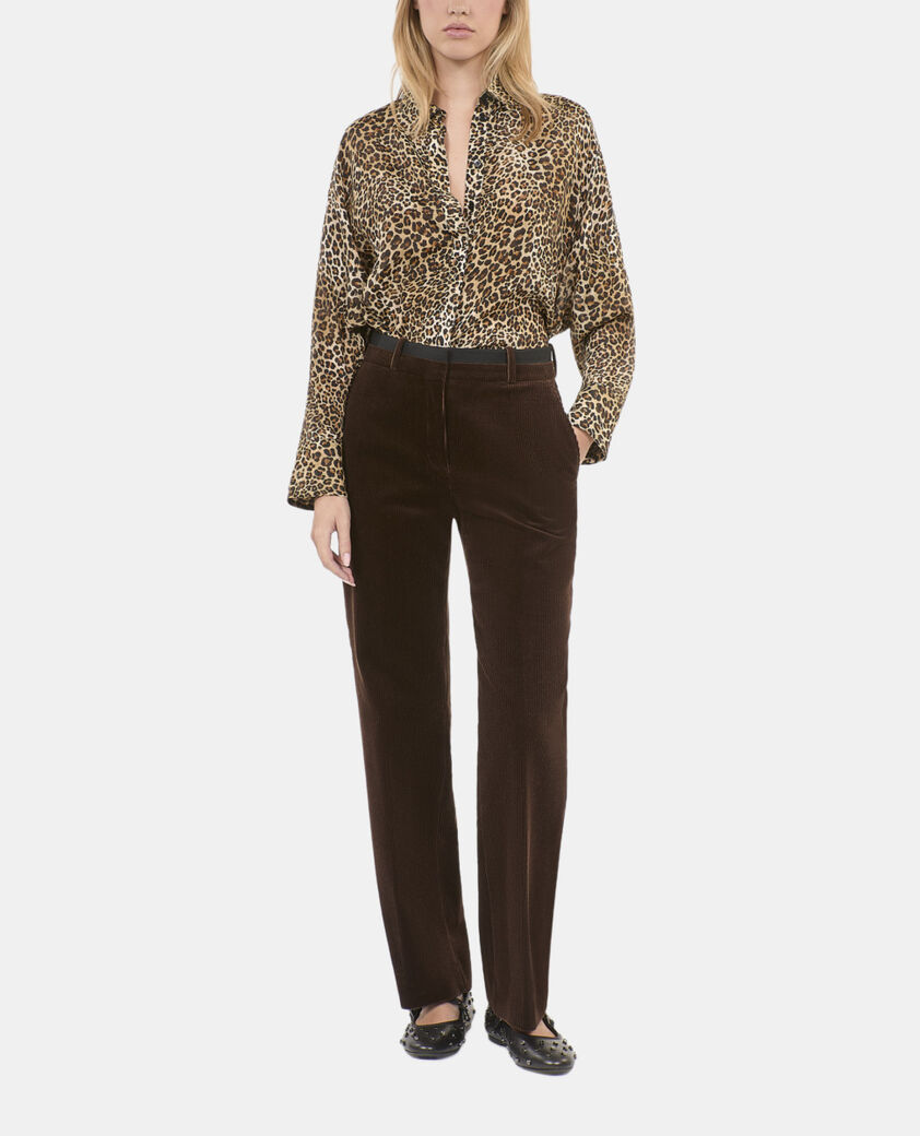 The Kooples FEMME LEOPARD chemise en soie imprimé léopard