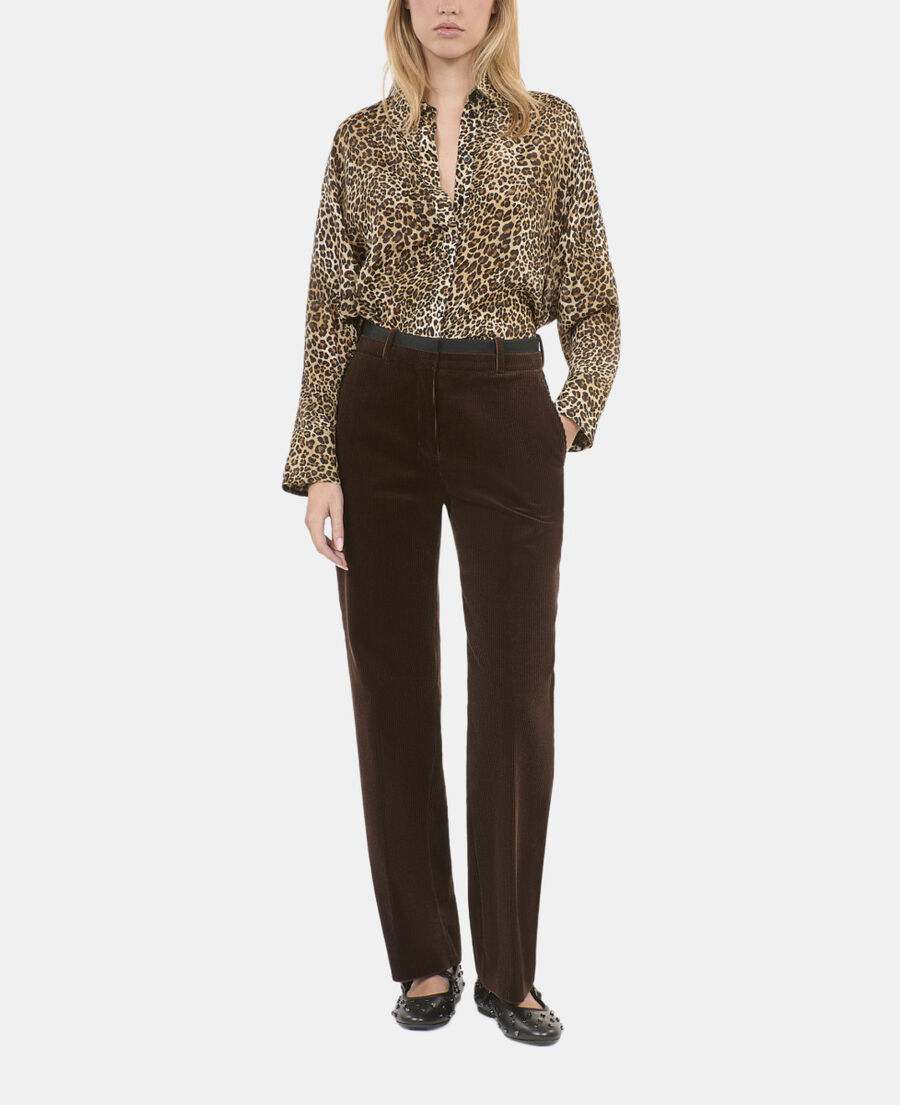 The Kooples FEMME LEOPARD chemise en soie imprimé léopard