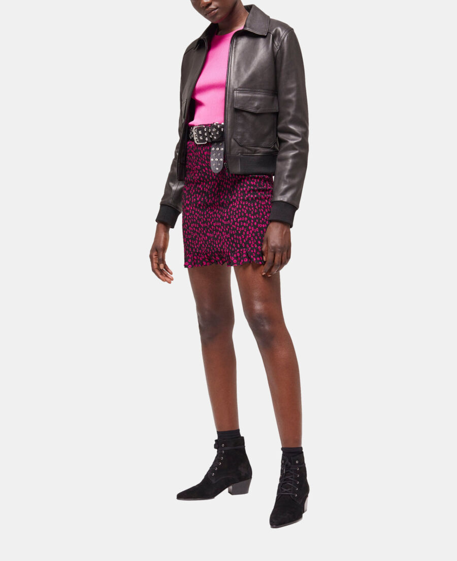 black leather jacket