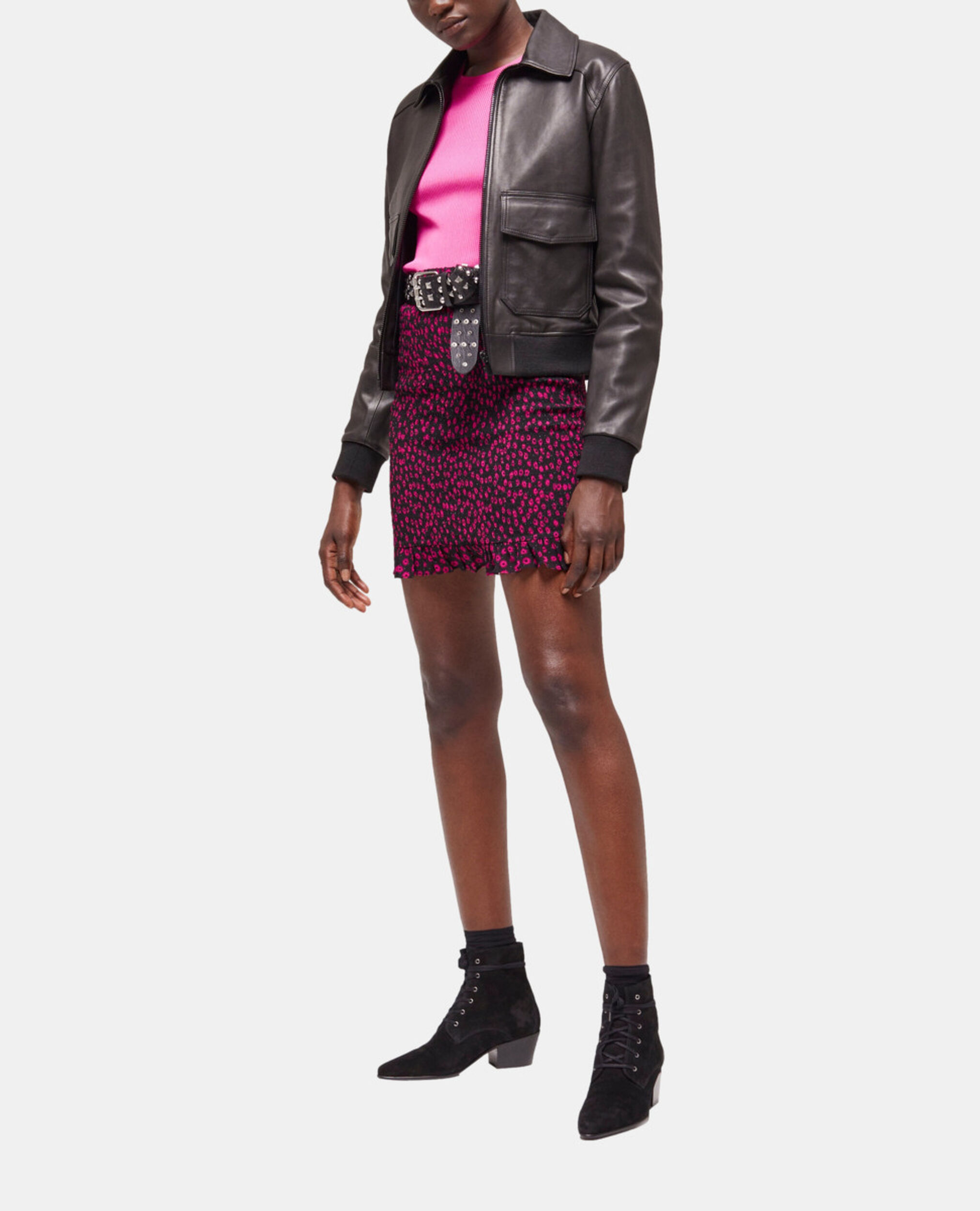 Black leather jacket, BLACK, hi-res image number null