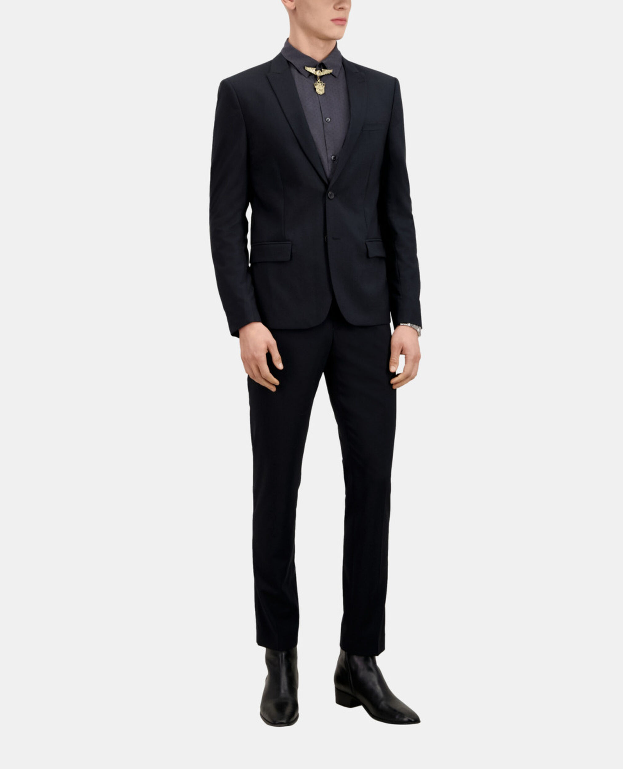 Veste de costume Prince Galles en laine bleu marine, DARK NAVY, hi-res image number null