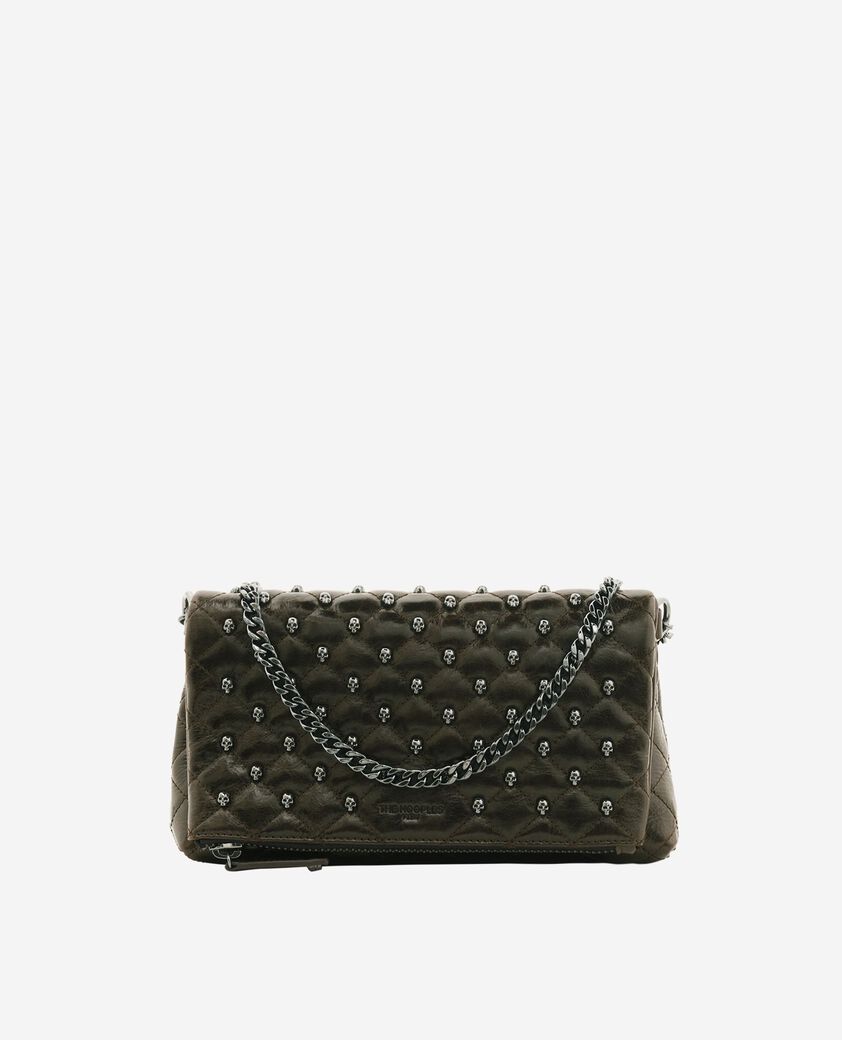 The Kooples FEMME OLIVE_01 pochette h&eacute;ritage small en cuir verte