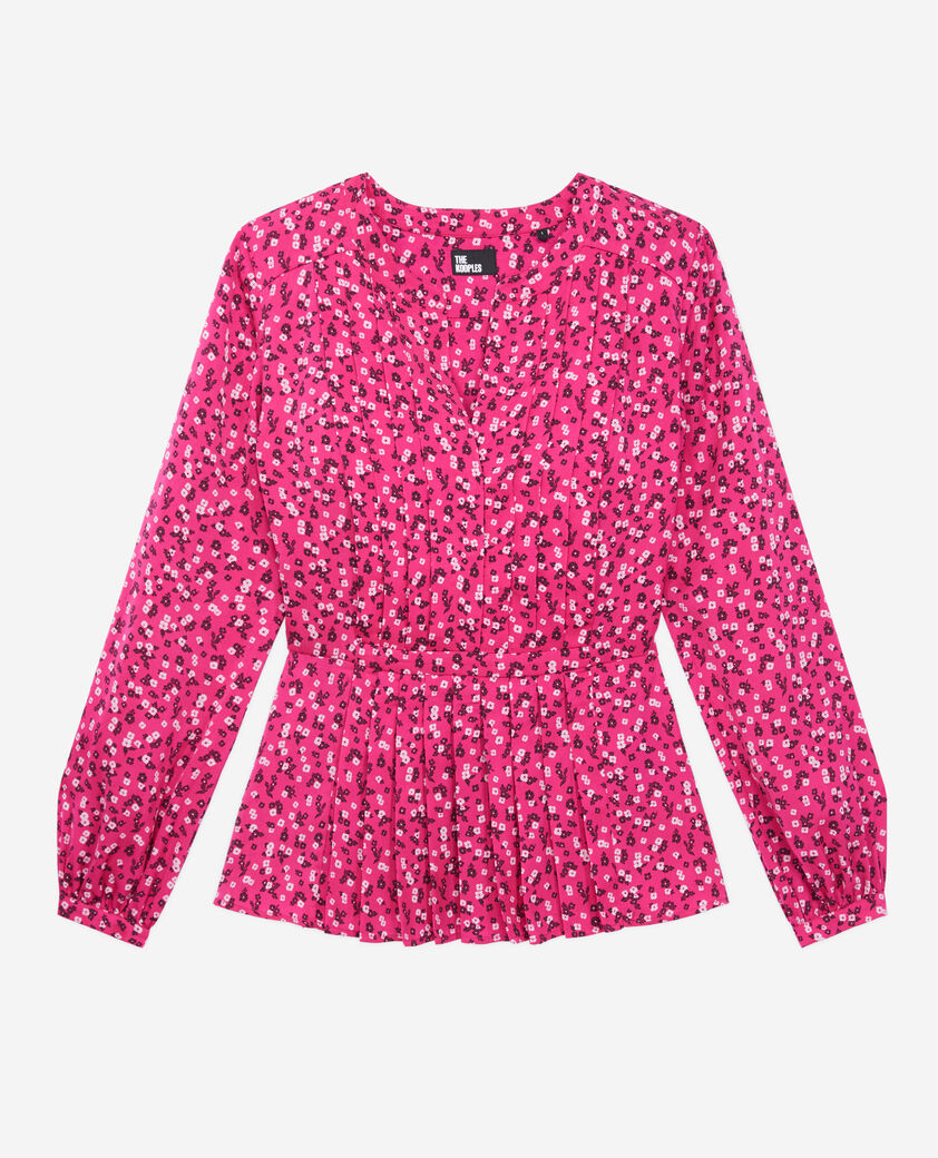 The Kooples FEMME PINK BLACK top imprimé avec plissage
