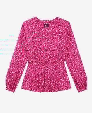 The Kooples FEMME PINK BLACK top imprimé avec plissage
