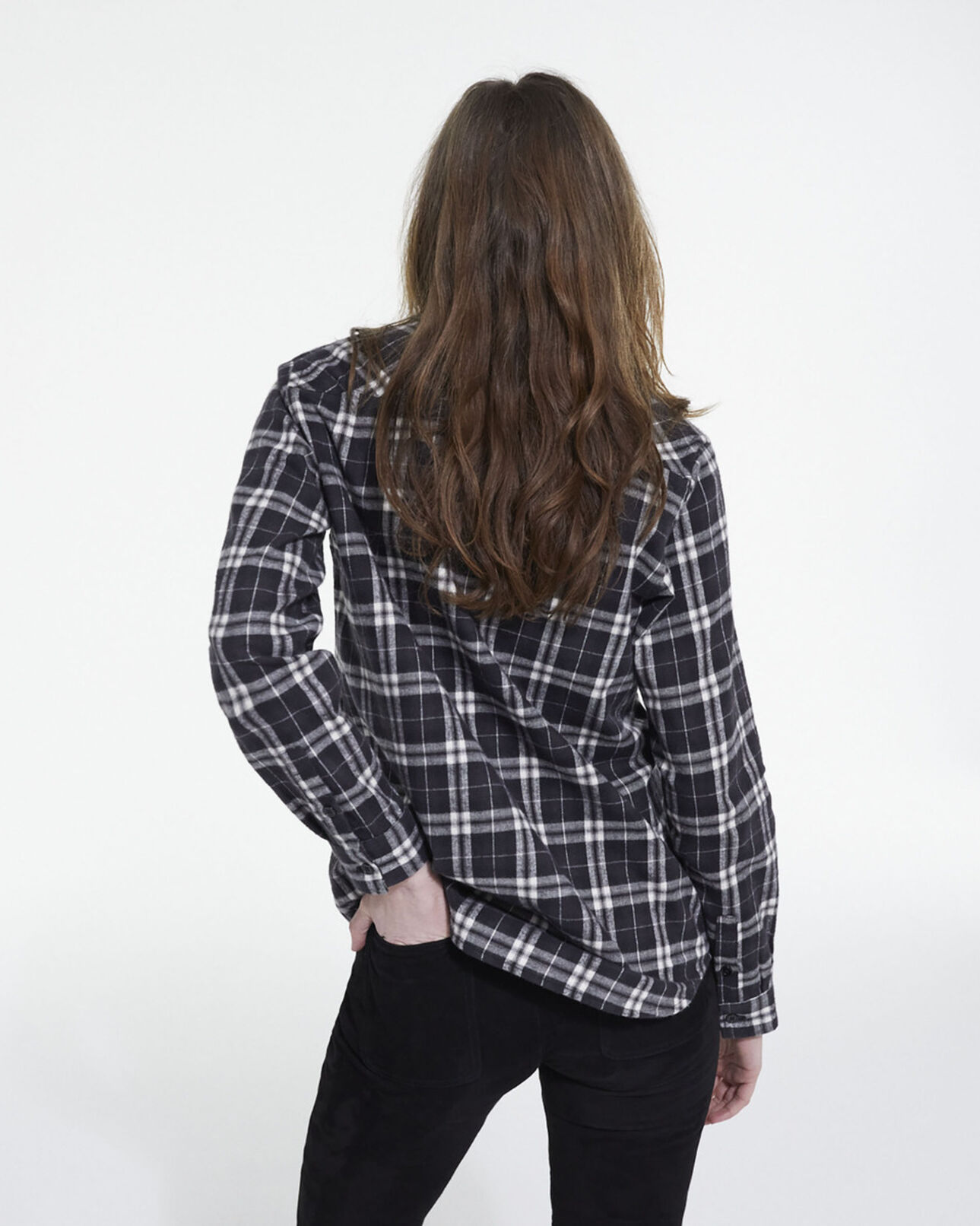 The Kooples WOMEN BLACK overshirt with check motif