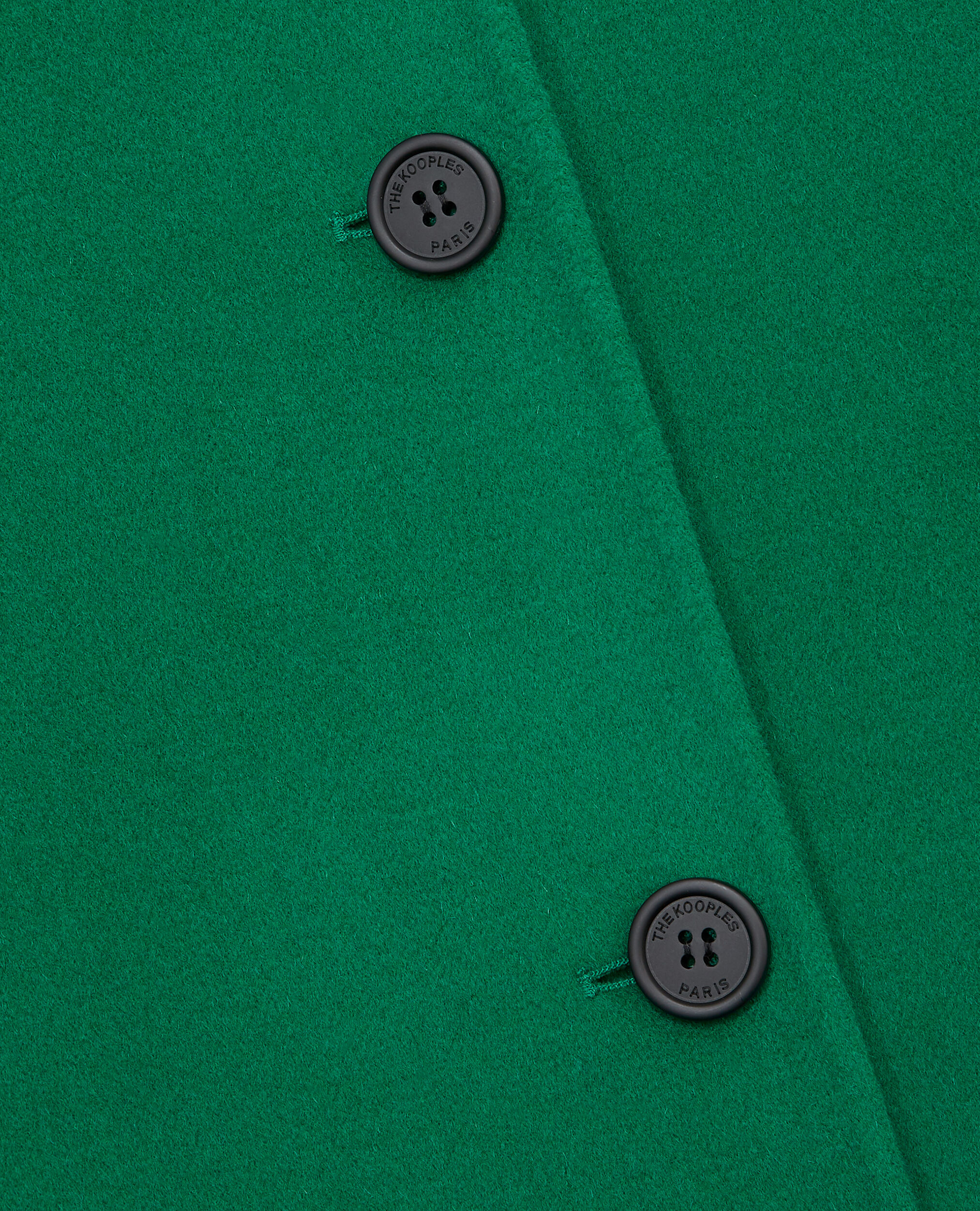 Double-faced button-up green wool coat, GREEN, hi-res image number null