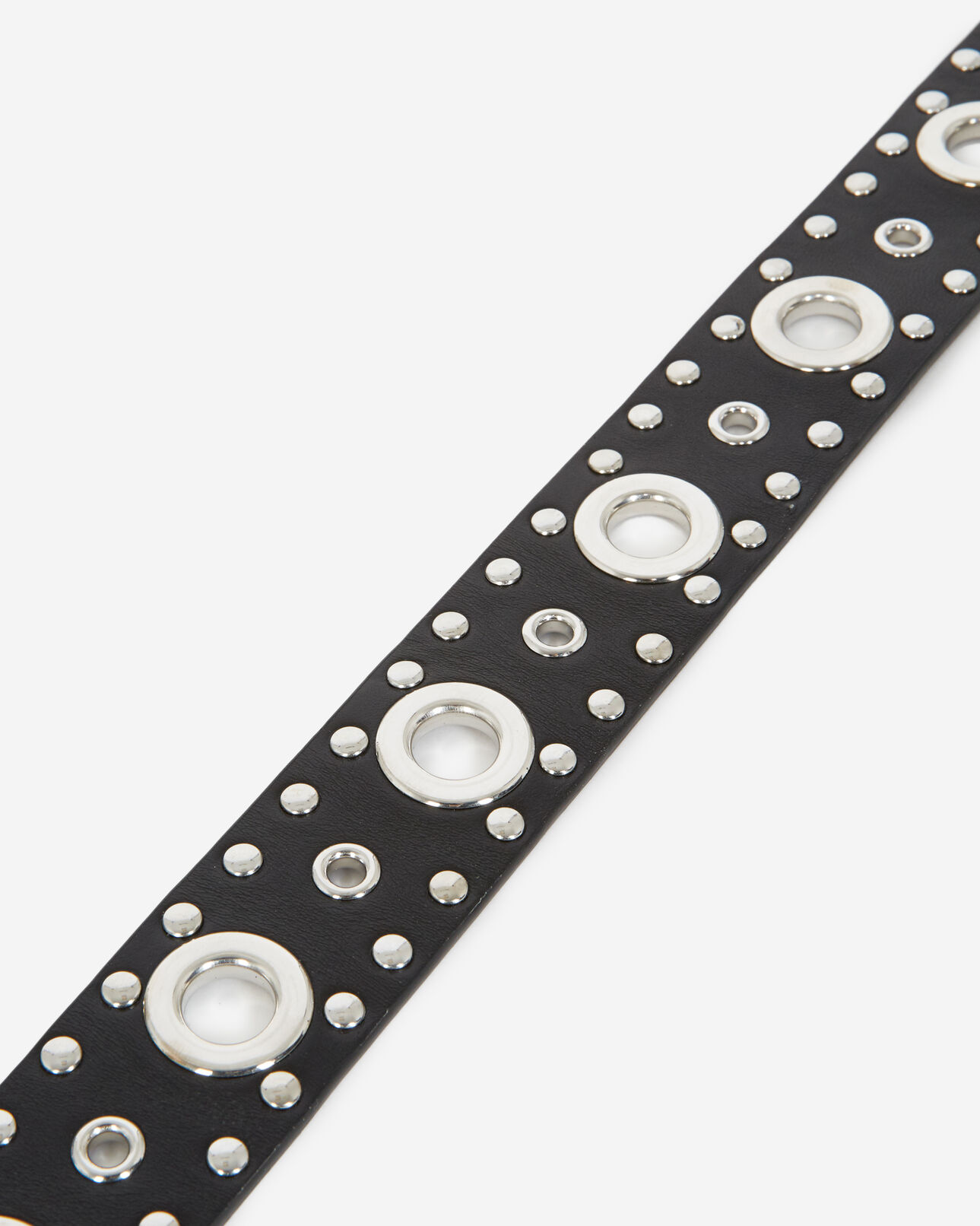 The Kooples FEMME BLACK ceinture cuir classique noire à œillets