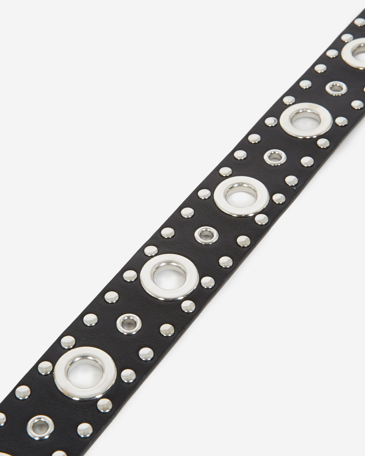 Ceinture cuir classique noire à œillets, BLACK, hi-res image number null
