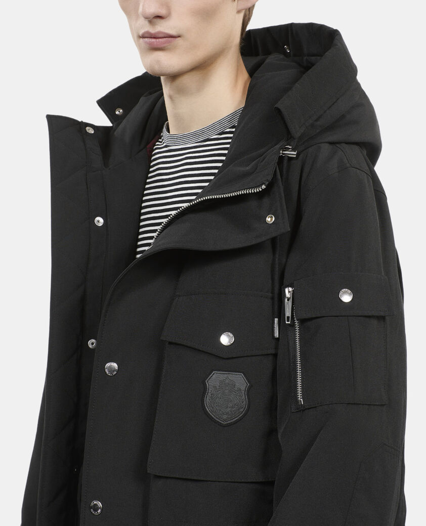 The Kooples HERREN BLACK schwarzer parka mit kapuze