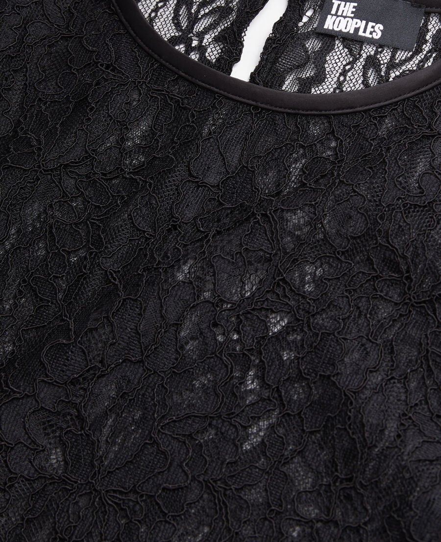 The Kooples FEMME BLACK top court noir en dentelle