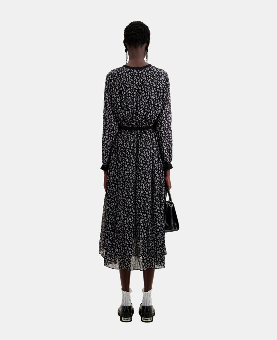 long printed dress with buttoning