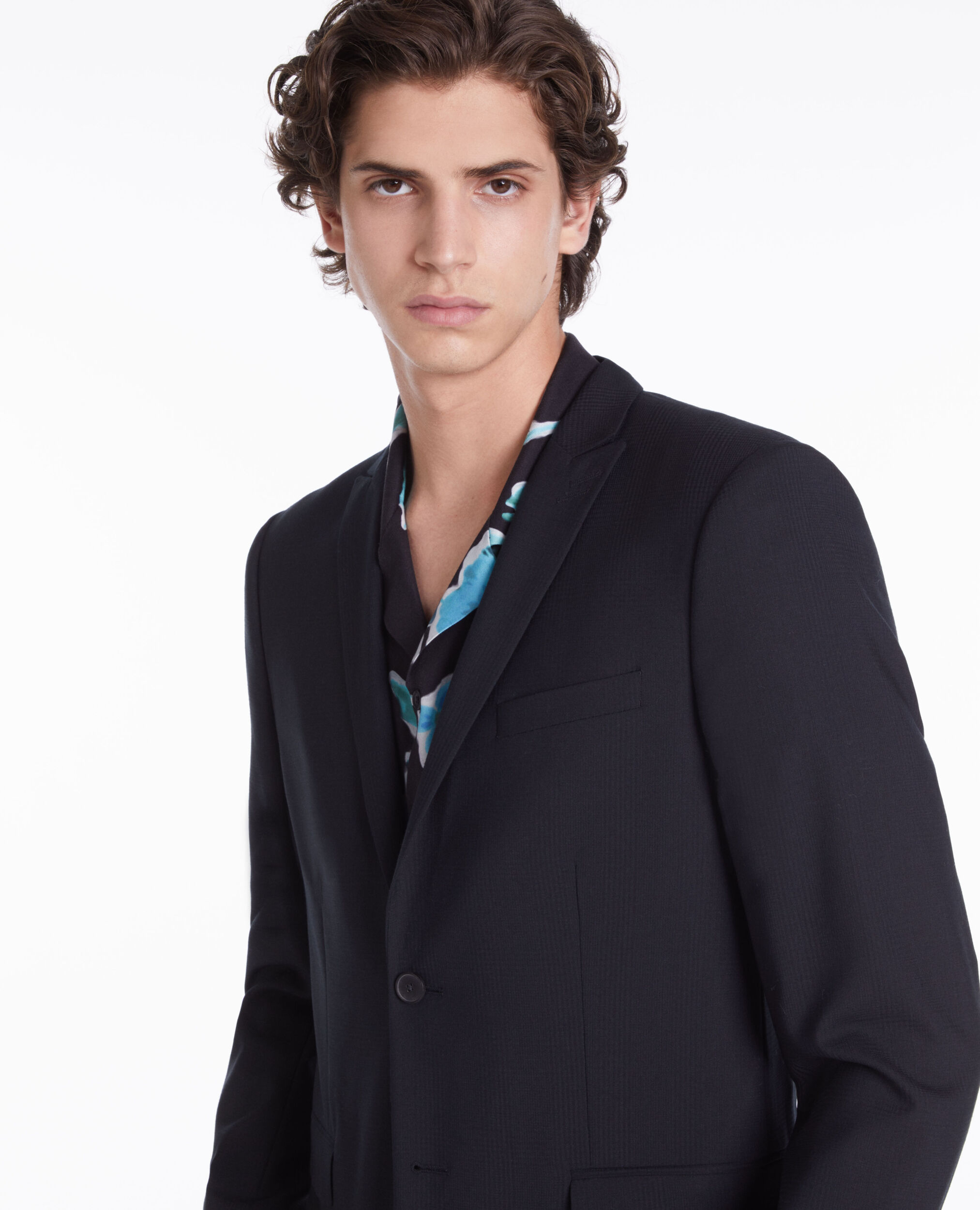 Veste de costume Prince Galles en laine bleu marine, DARK NAVY, hi-res image number null