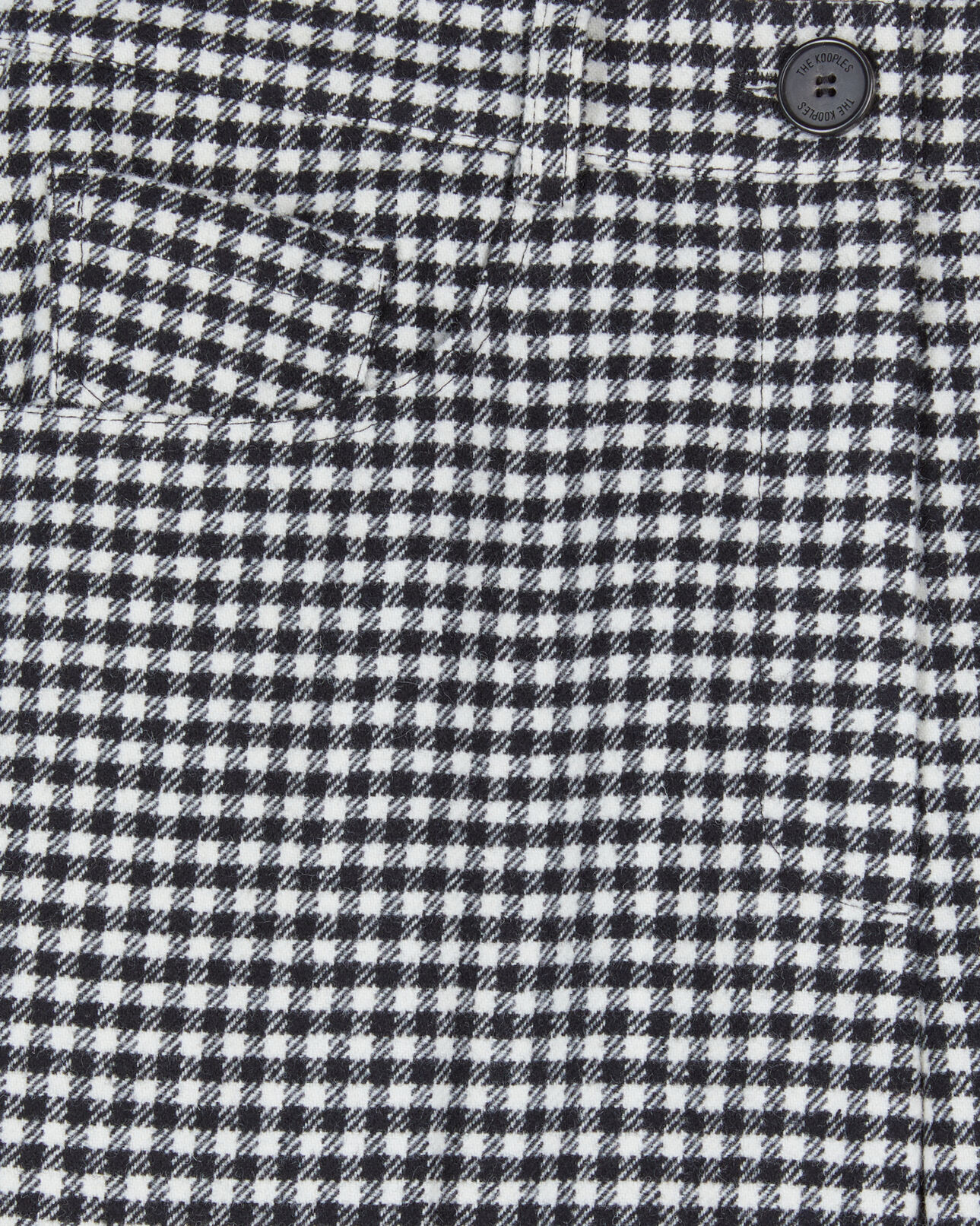 The Kooples WOMEN BLACK WHITE vichy check flare trousers