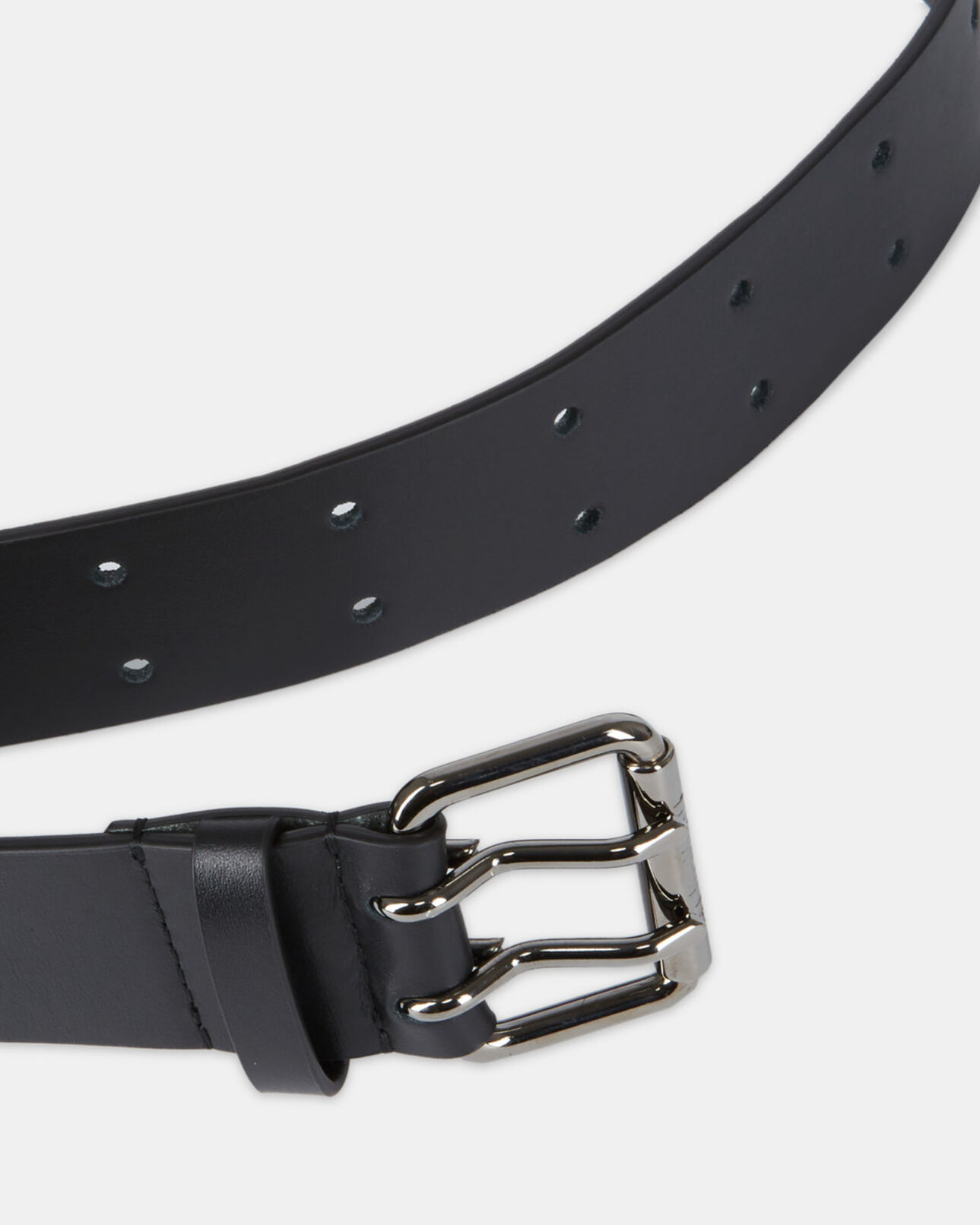The Kooples UNISEX BLACK schwarzer ledergürtel