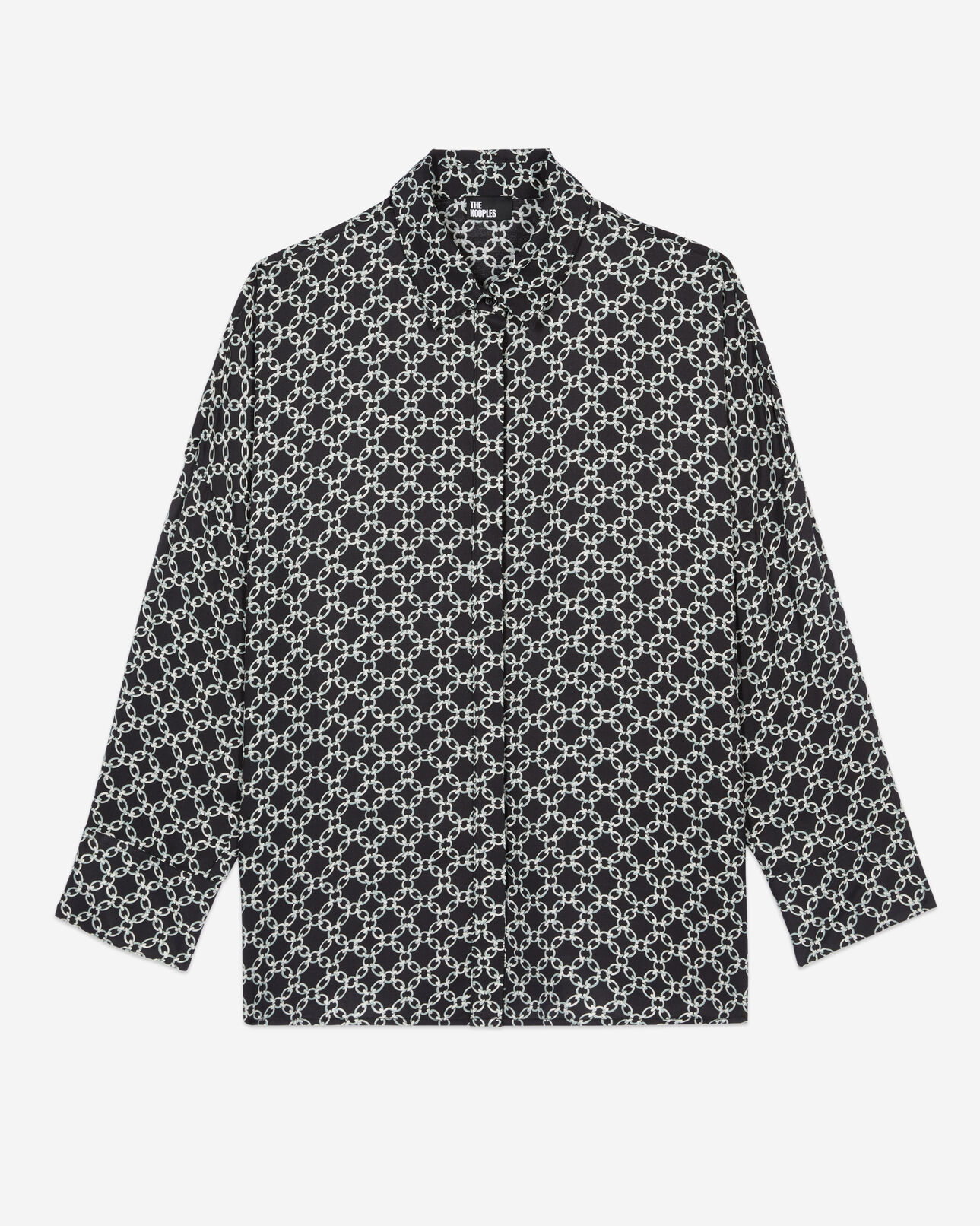 The Kooples WOMEN BLACK WHITE black and white chain print loose fit shirt