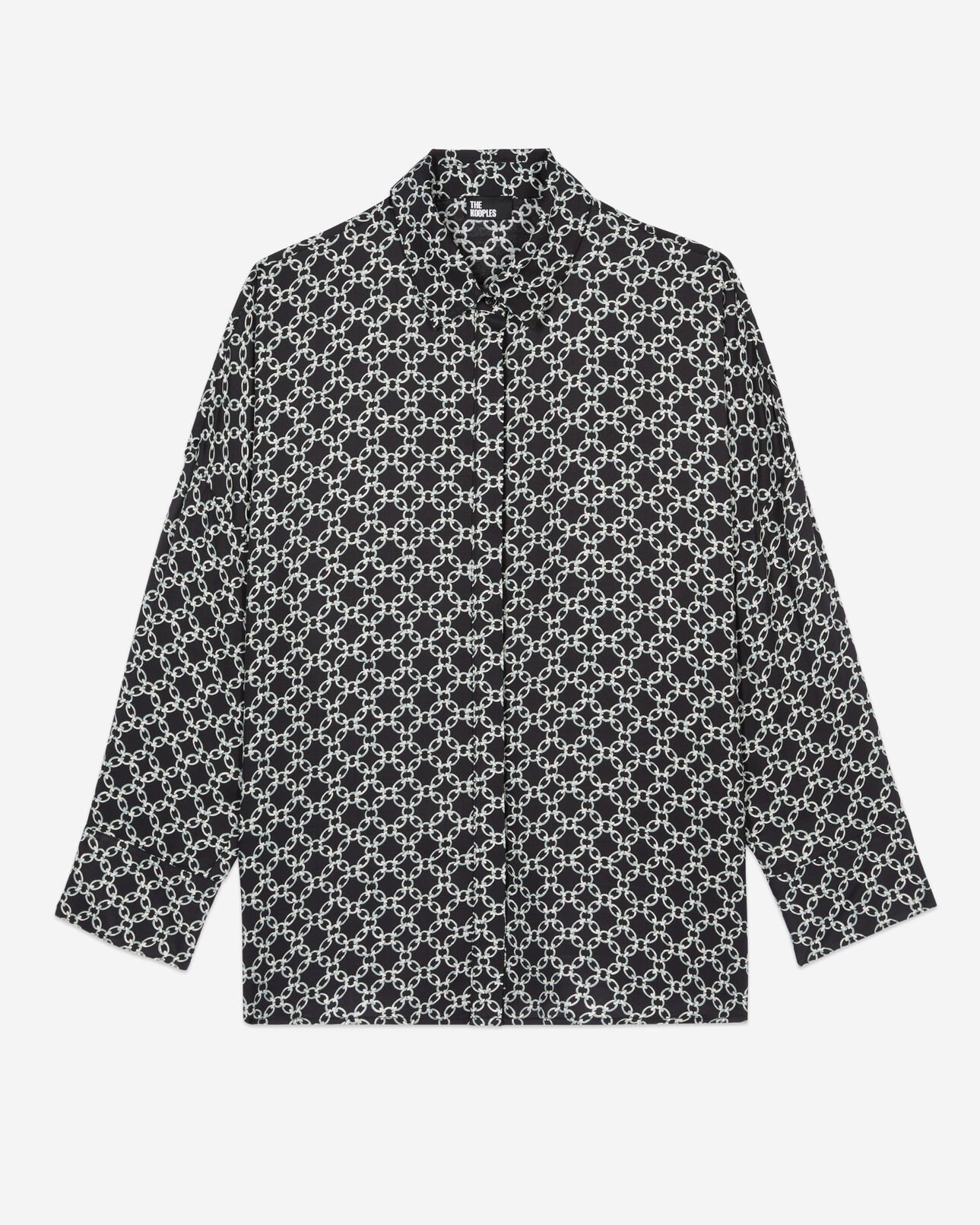 The Kooples DAMEN BLACK WHITE weites hemd mit print
