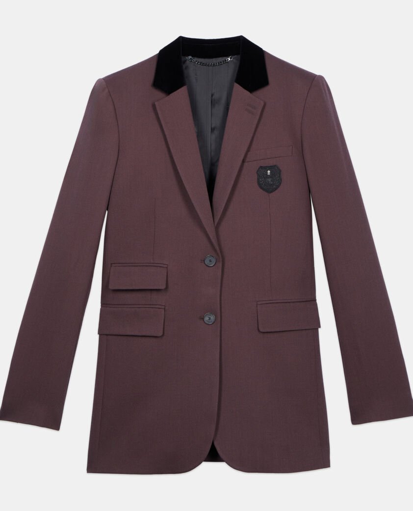 The Kooples FEMME BROWN veste tailleur en laine marron