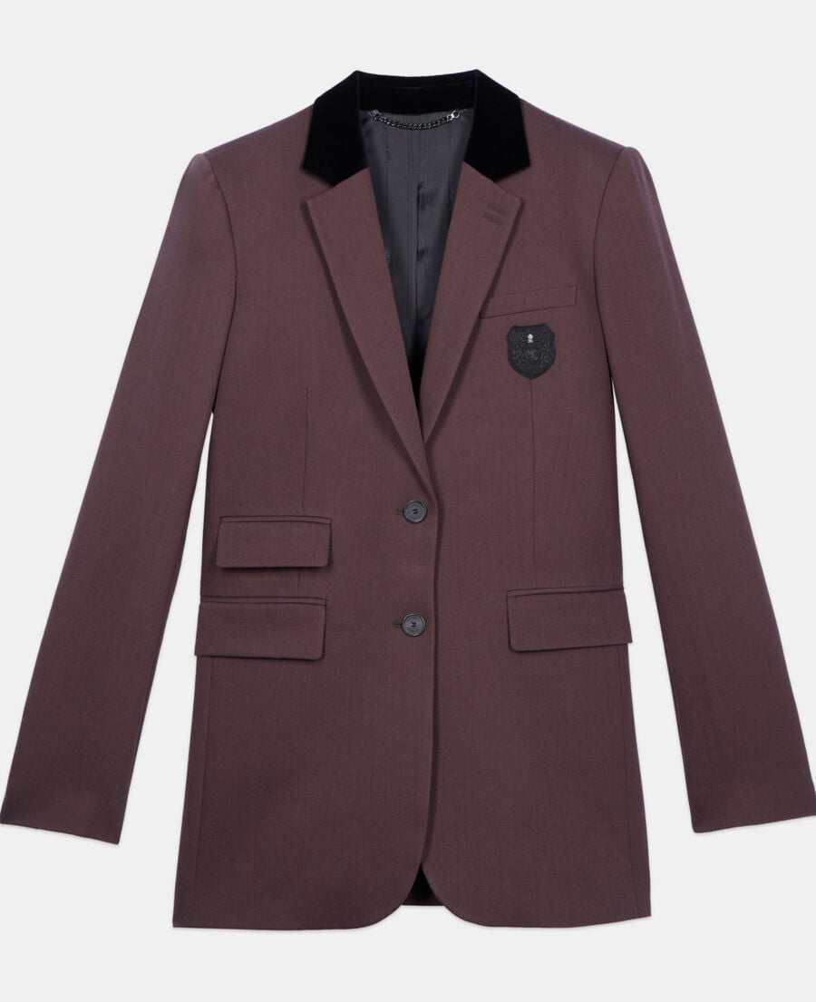 The Kooples FEMME BROWN veste tailleur en laine marron