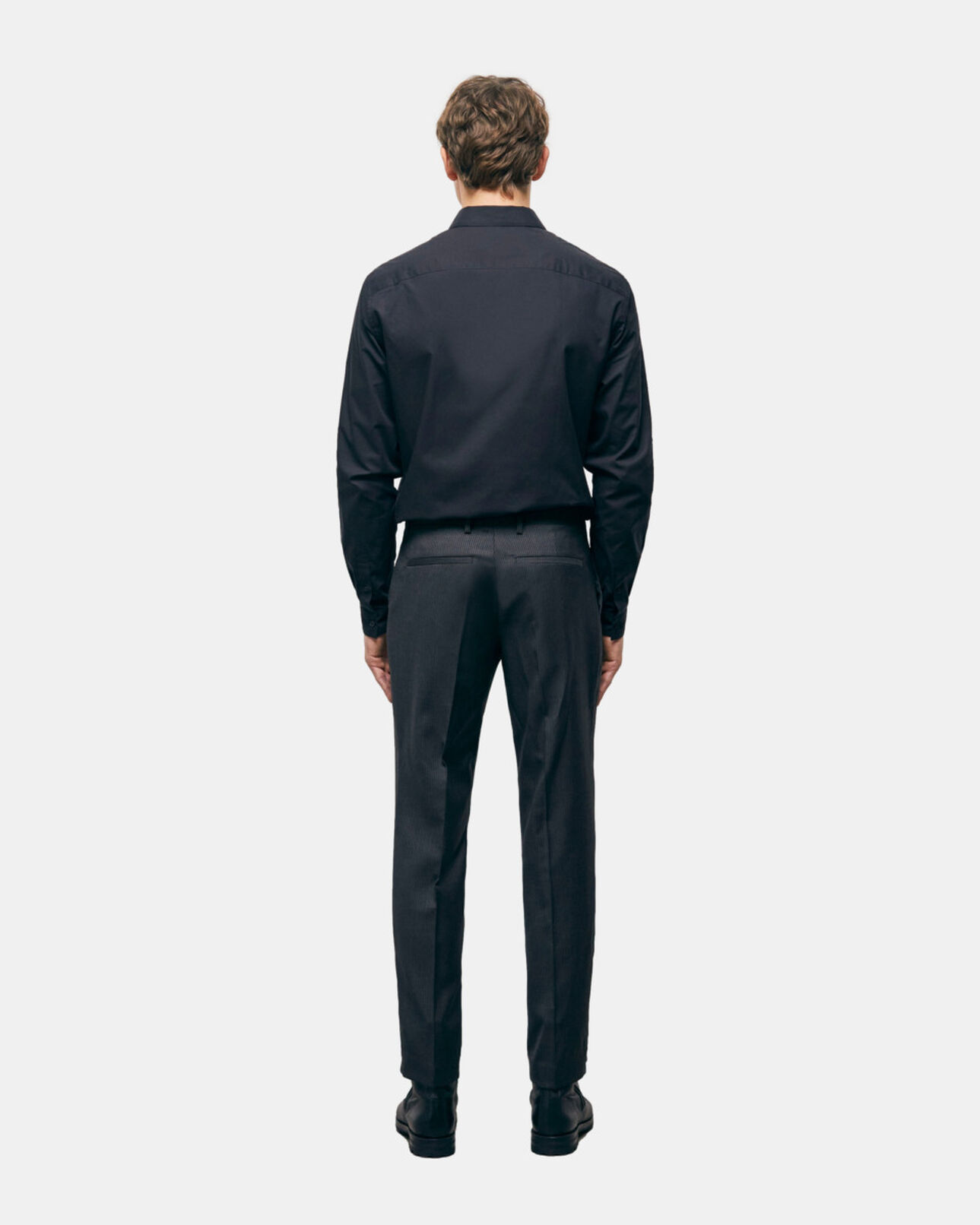 The Kooples HERREN BLACK GREY gestreifte anzughose aus wolle